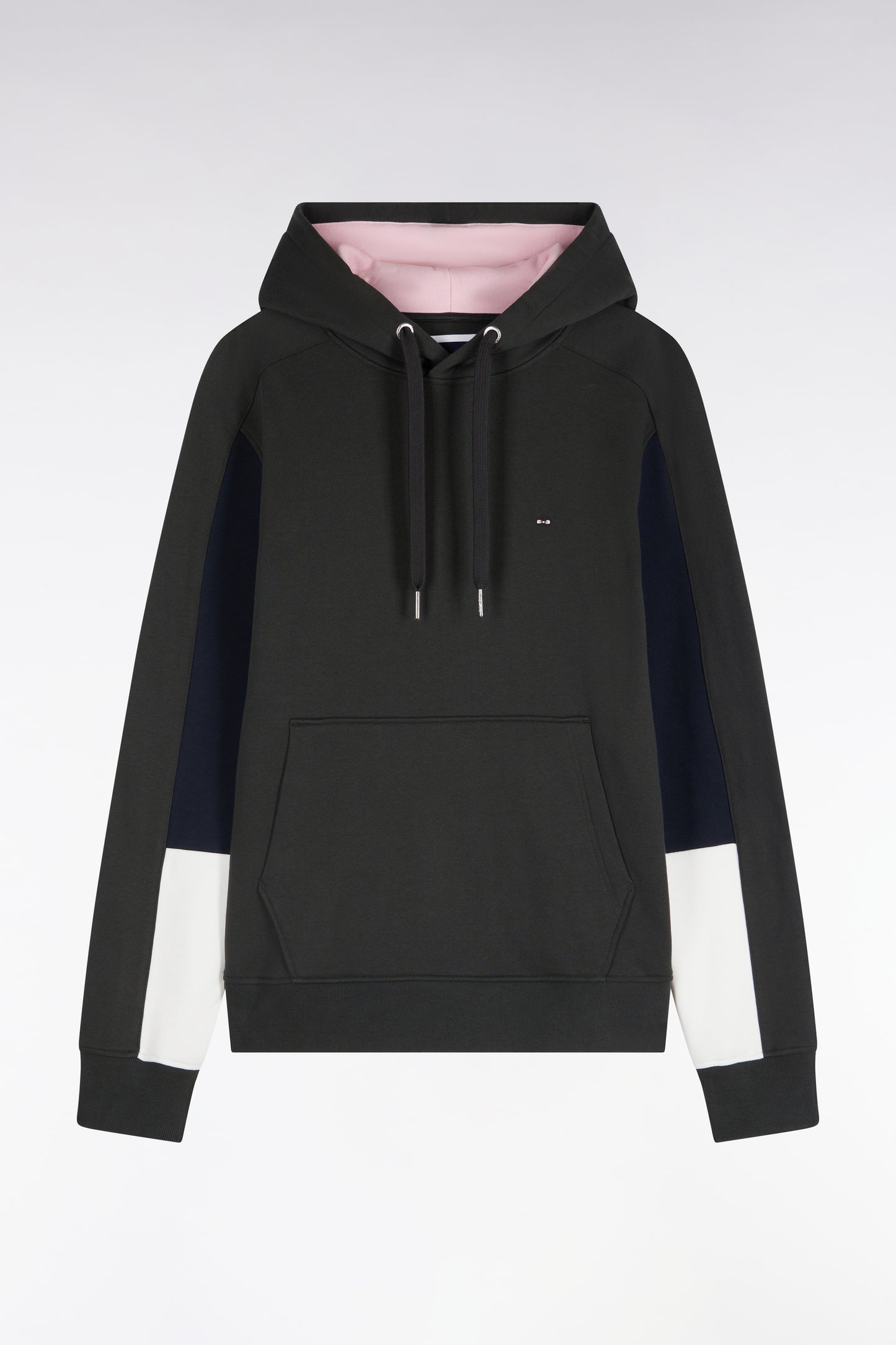 Sweatshirt à capuche en coton kaki à découpes de manches coupe droite