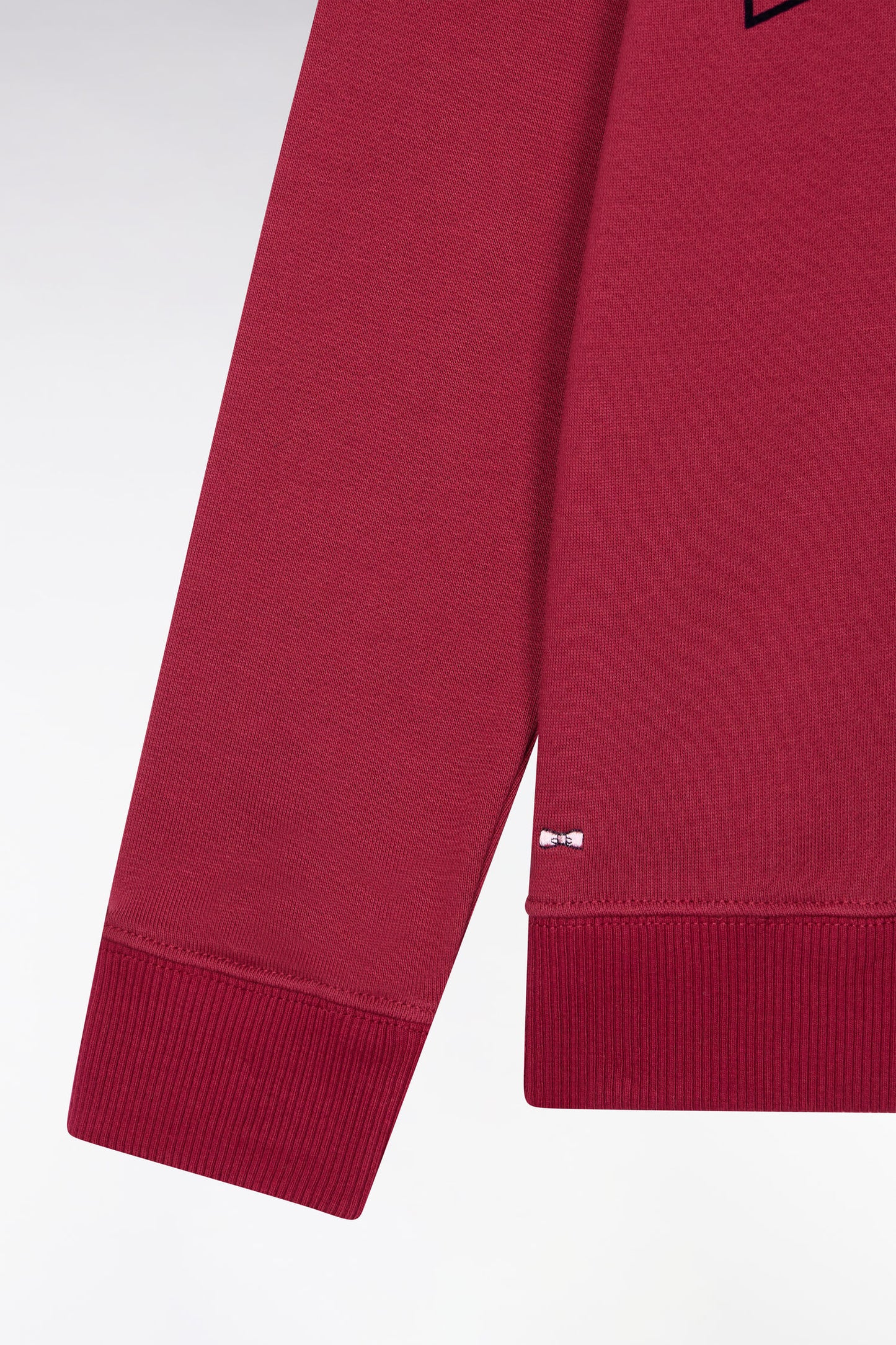 Sweatshirt à col maillot en coton rouge broderie Eden Park coupe droite