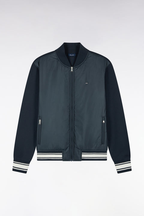 Sweatshirt zippé façon teddy marine coupe droite - Image 2