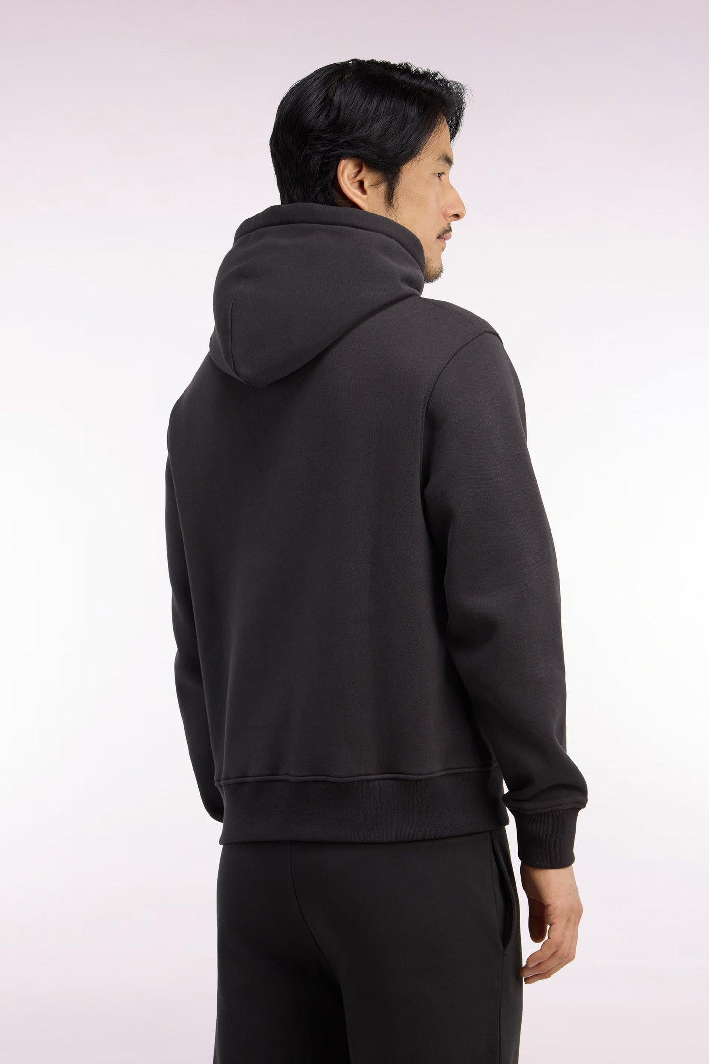 Sweatshirt à capuche en molleton marron broderie héritage rugby coupe droite