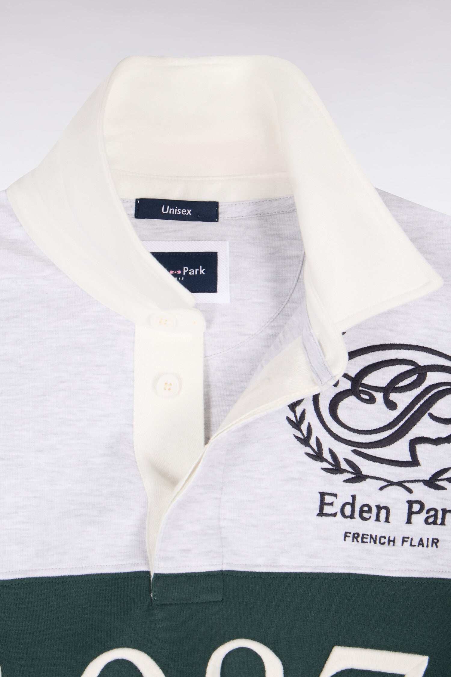 Sweatshirt unisexe en interlock gris chiné coupe loose
