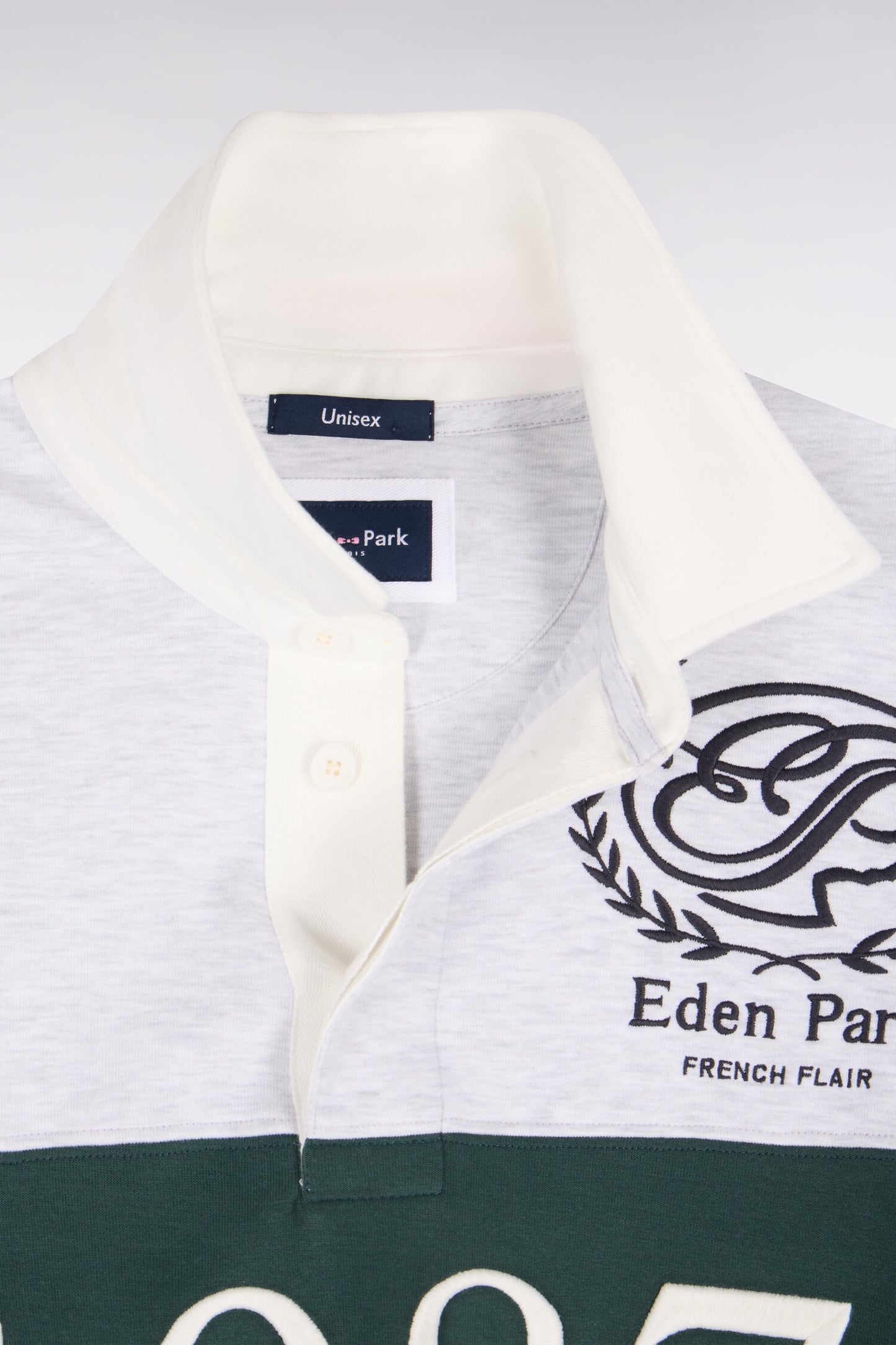 Sweatshirt unisexe en interlock gris chiné coupe loose