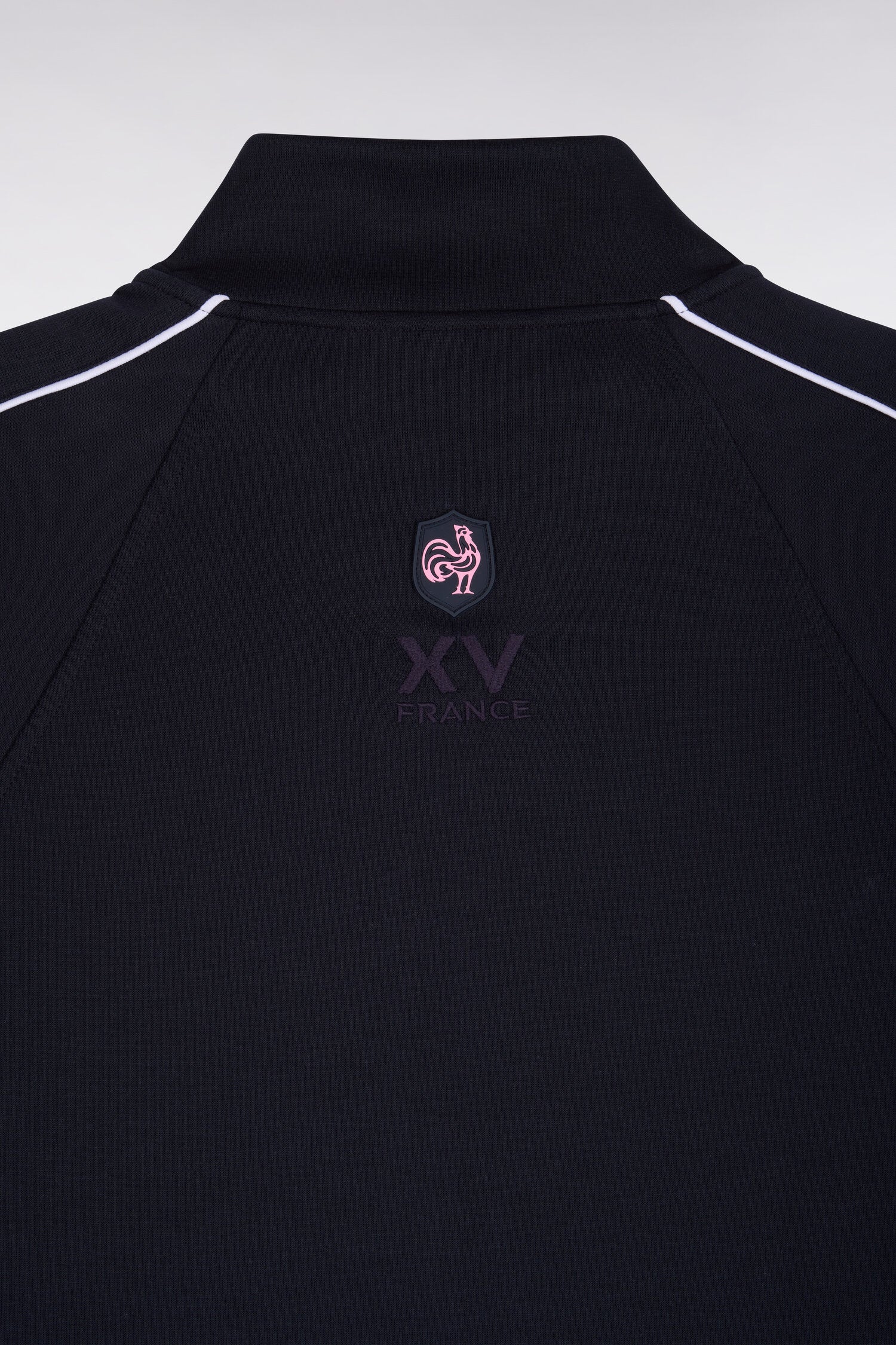 Sweatshirt zippé à parmenture matelassée marine XV de France coupe droite