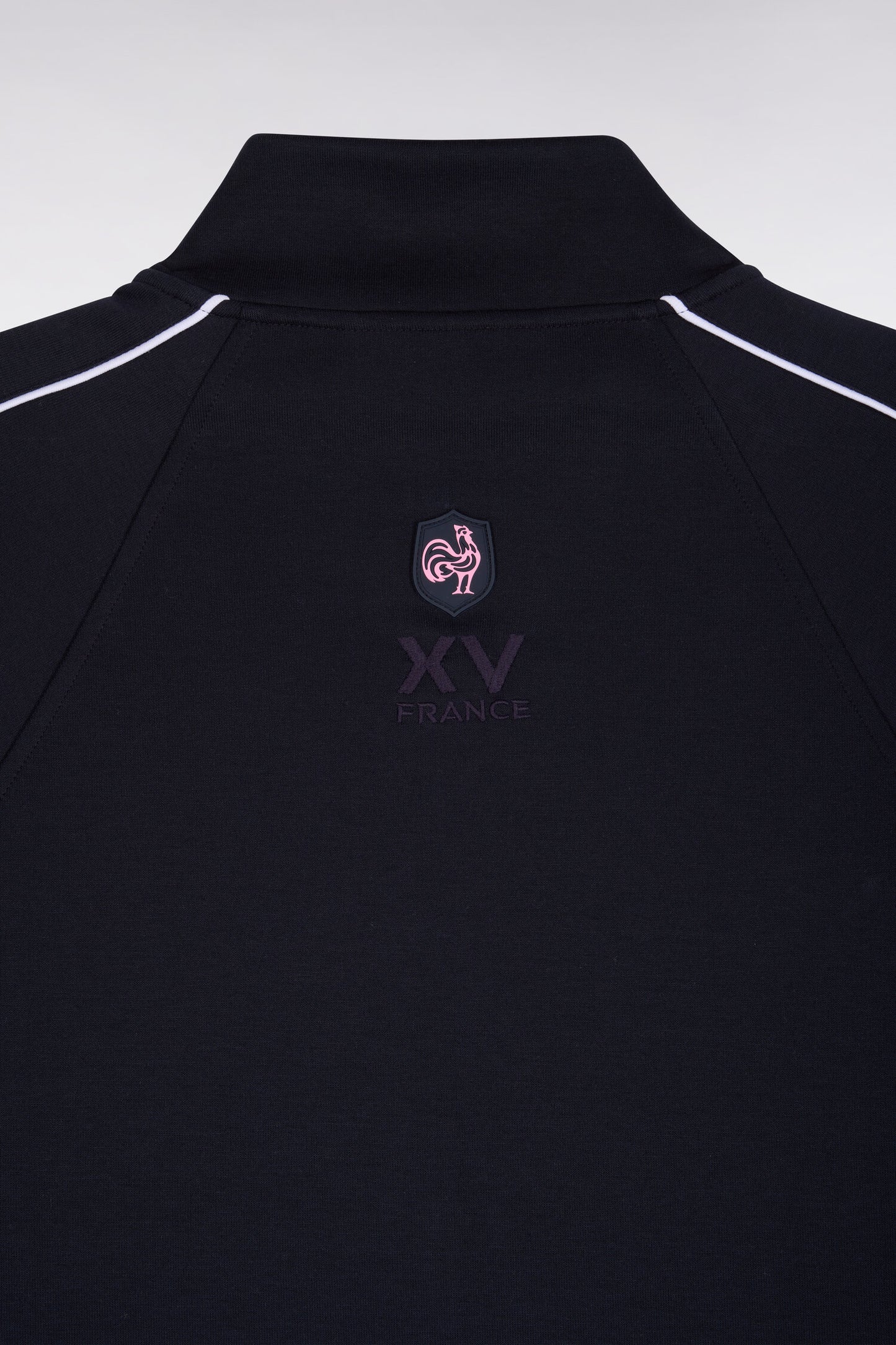 Sweatshirt zippé à parmenture matelassée marine XV de France coupe droite