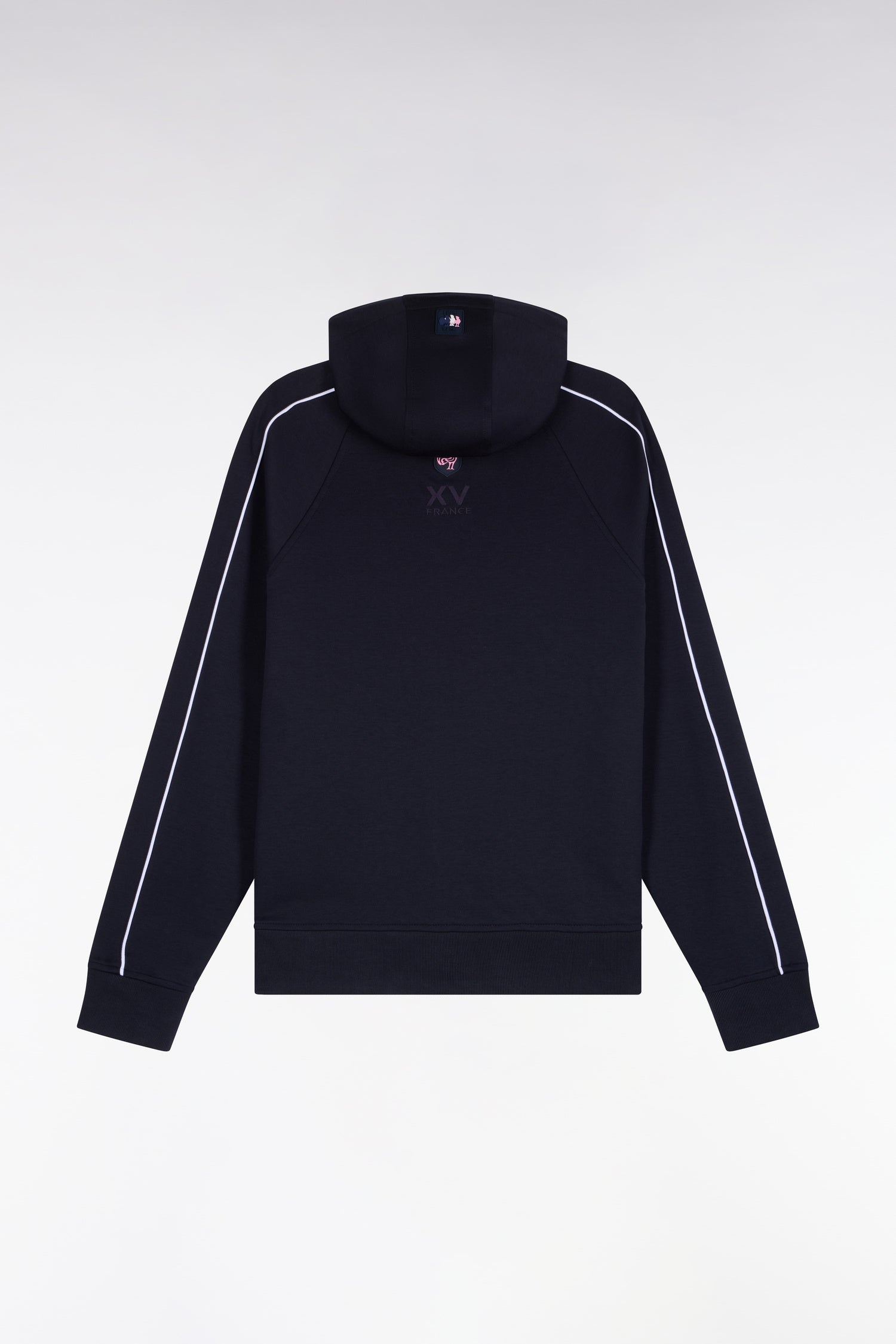 Sweatshirt mit Reißverschluss XV de France mit Kapuze aus Sweatstoff mit parmenture matelassée Marineblau Regular-Passform