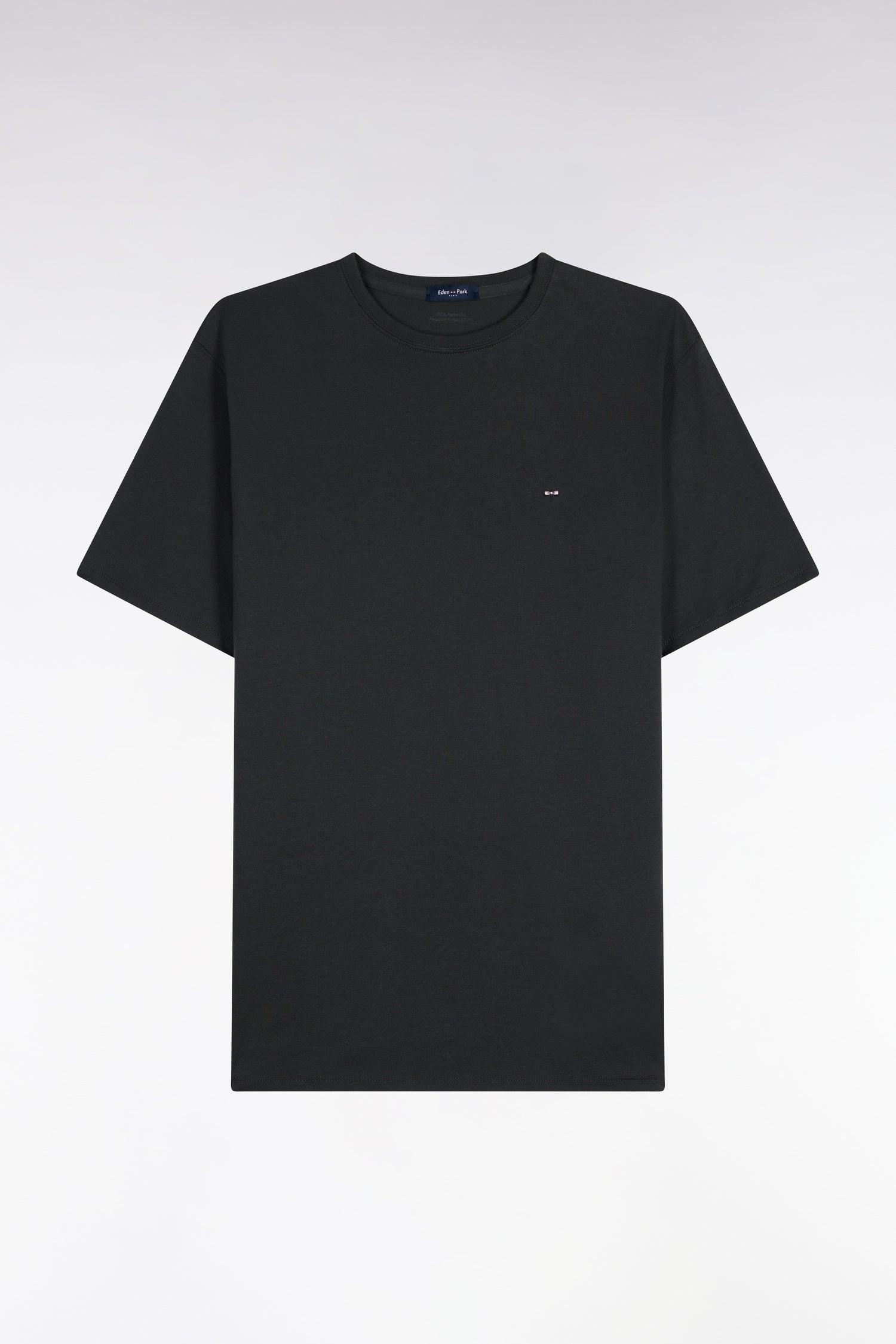 T-shirt manches courtes col rond en coton kaki coupe droite