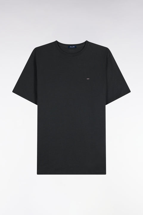 T-shirt manches courtes col rond en coton kaki coupe droite - Image 2