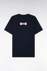 T-shirt manches courtes en coton marine coupe droite nœud papillon