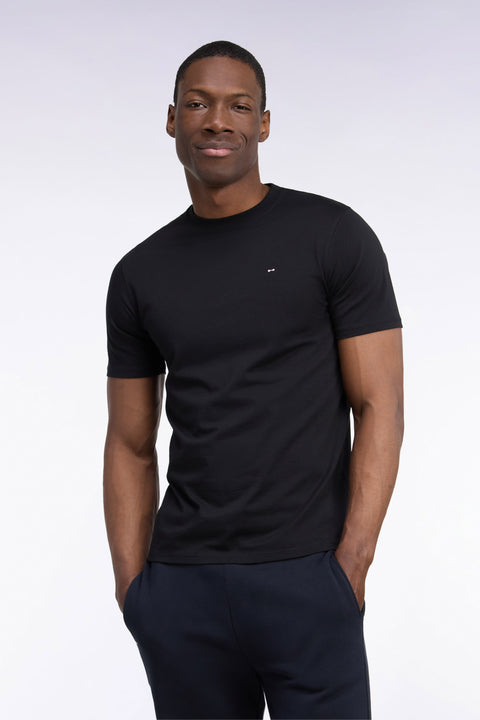 T-shirt manches courtes en coton noir coupe droite nœud papillon - Image 3
