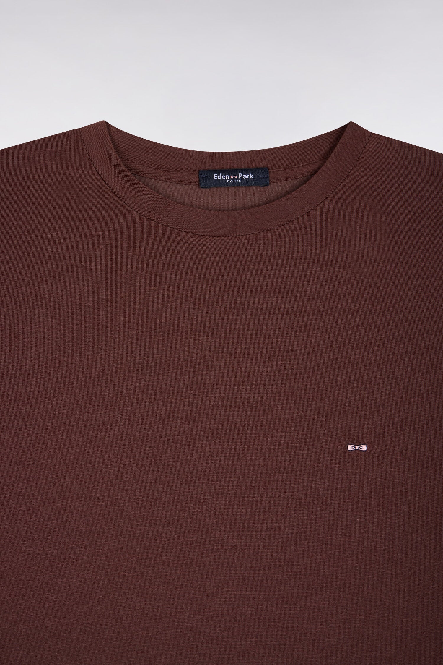 T-shirt manches courtes en modal stretch marron coupe ample