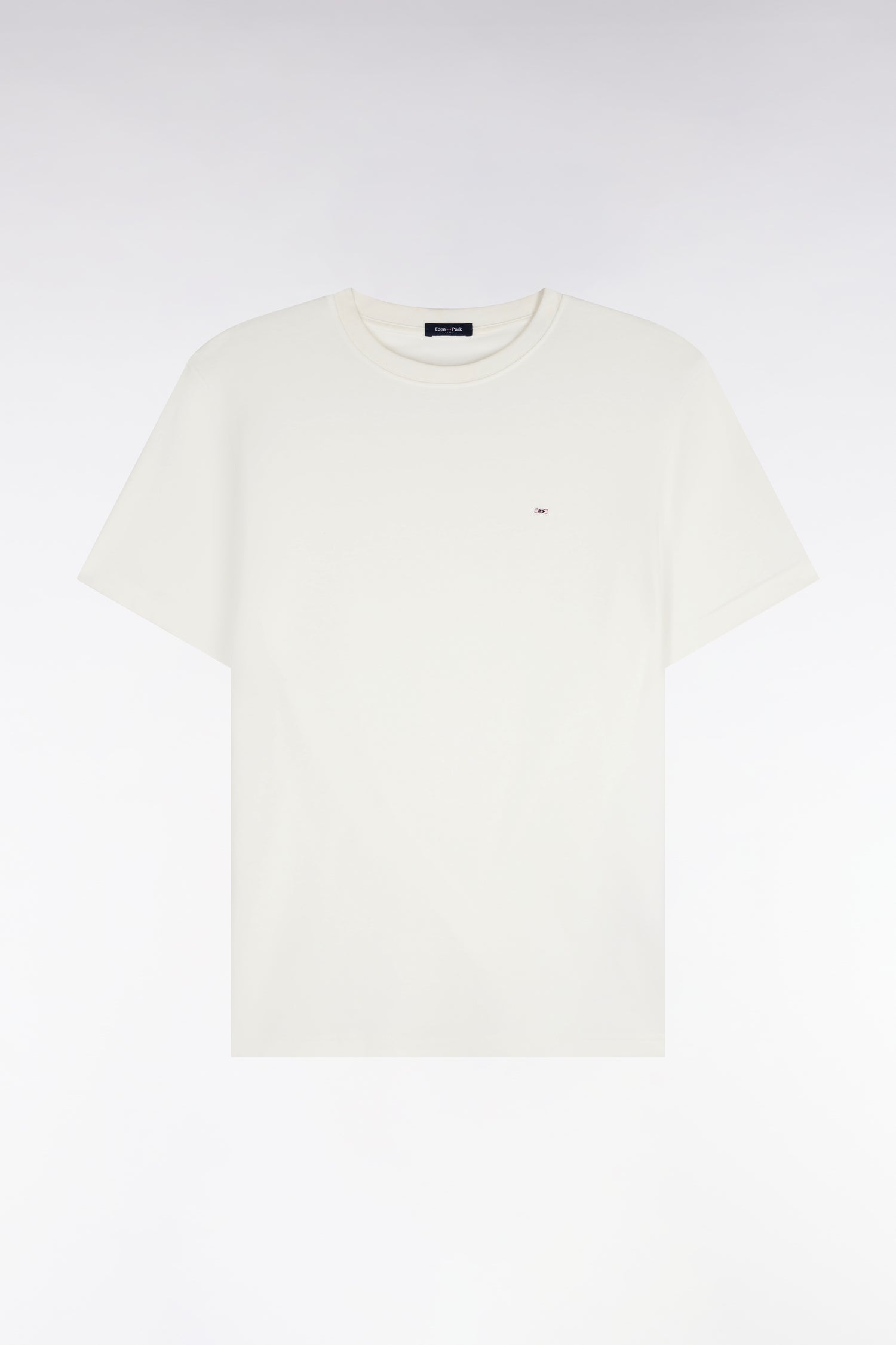 T-shirt manches courtes en coton écru coupe droite