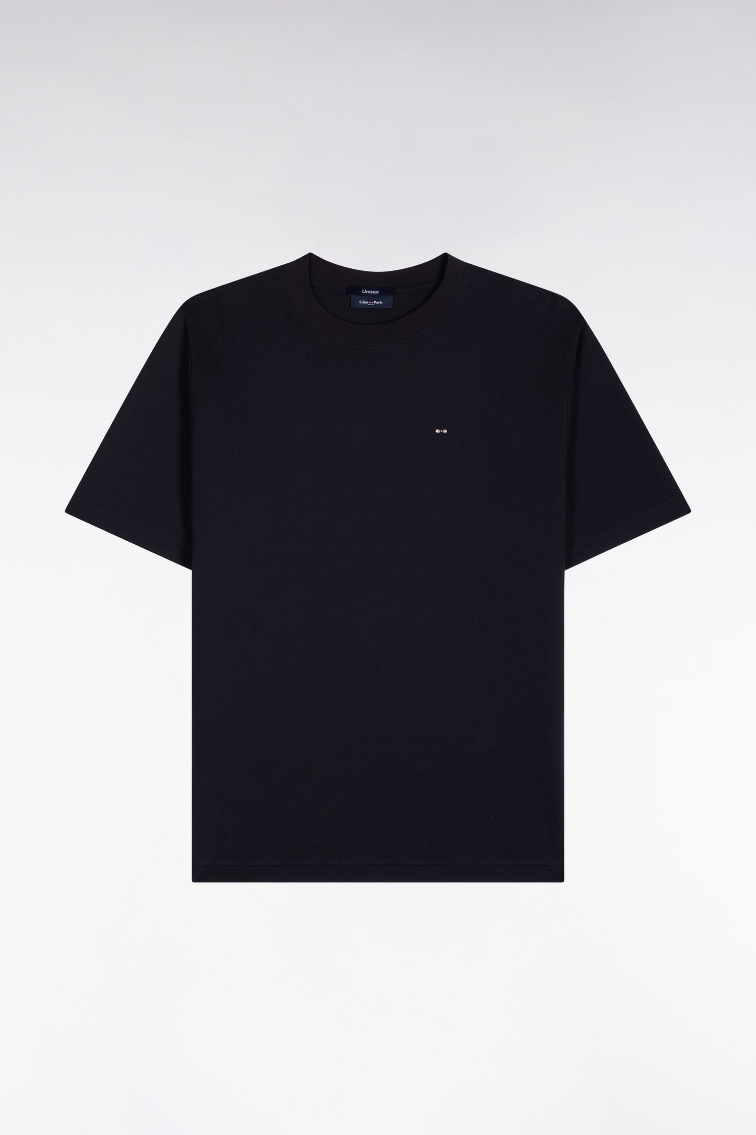 T-Shirt kurzärmelig aus Baumwolle Marineblau gerade Passform