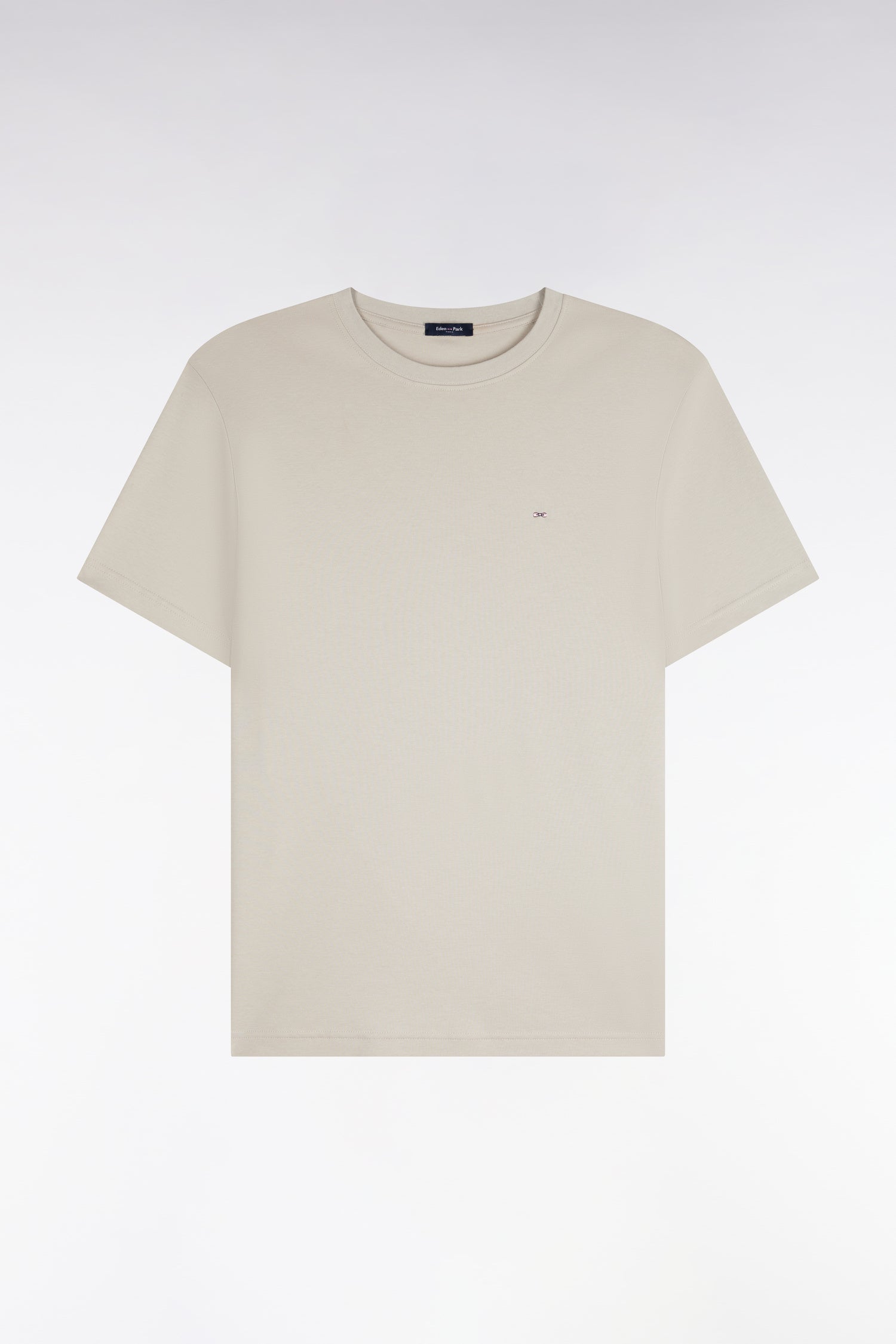T-shirt manches courtes en coton grège coupe droite