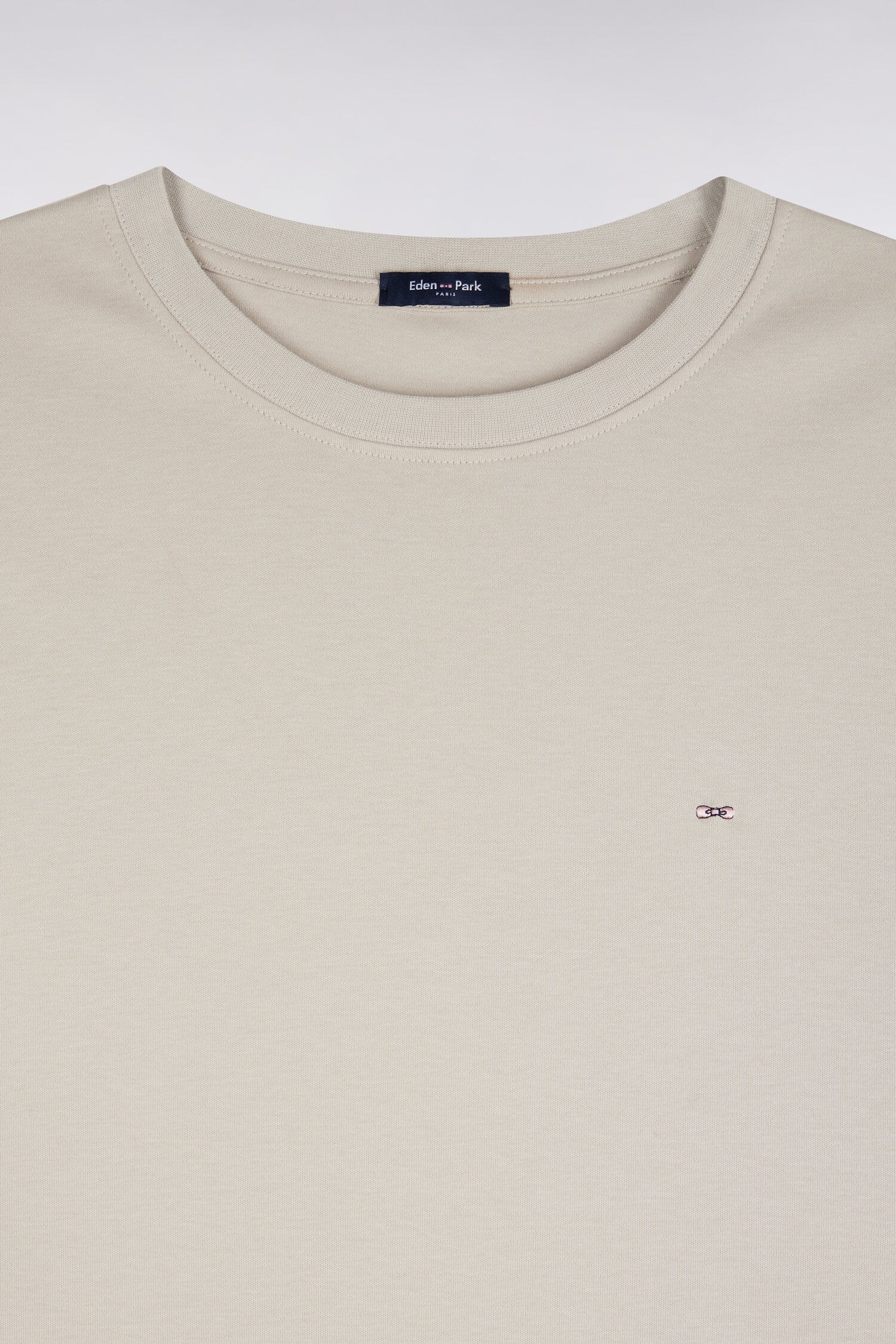 T-shirt manches courtes en coton grège coupe droite
