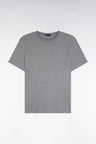Short-sleeved gray cotton straight-cut t-shirt