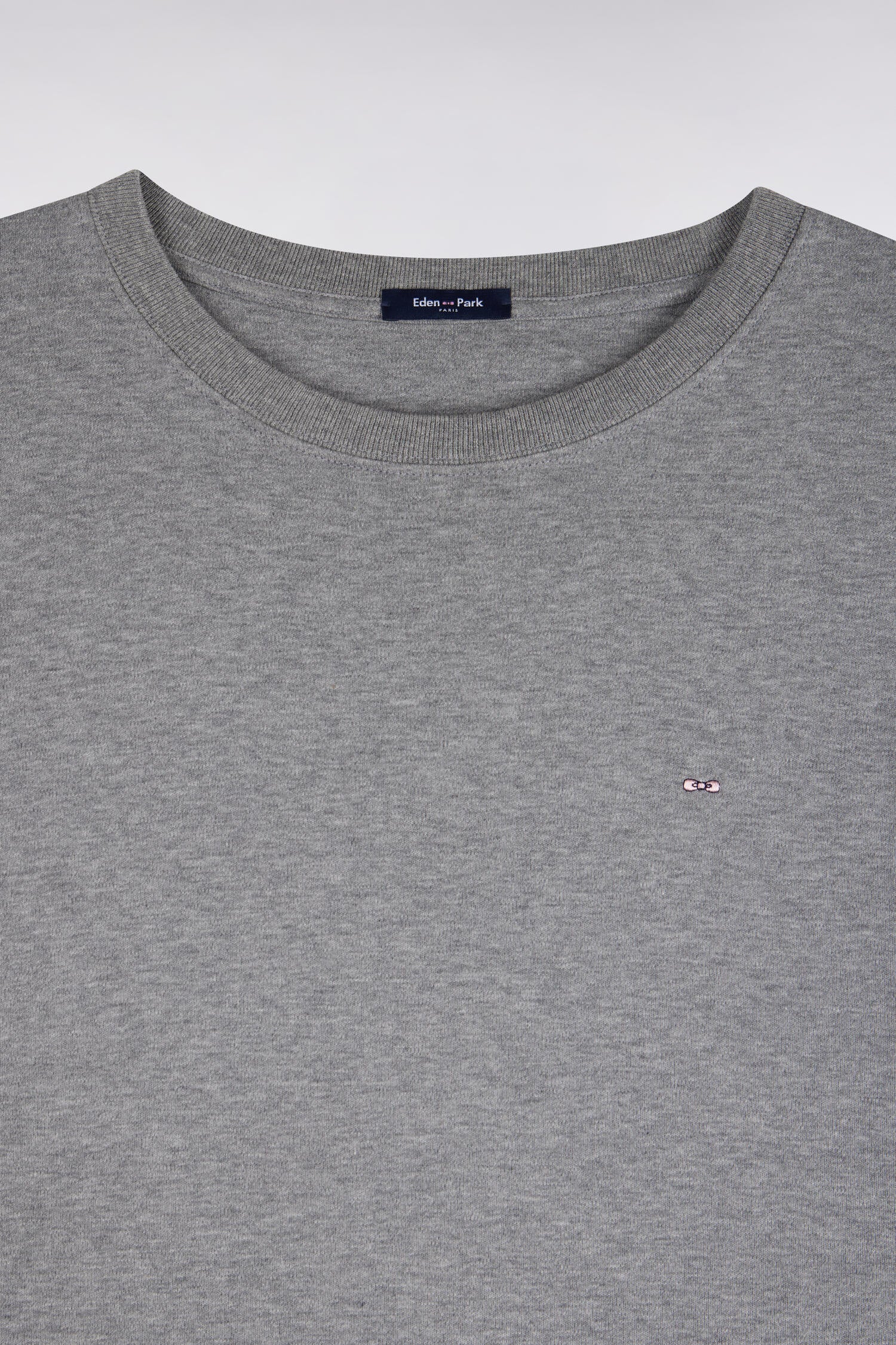 T-shirt manches courtes en coton gris coupe droite