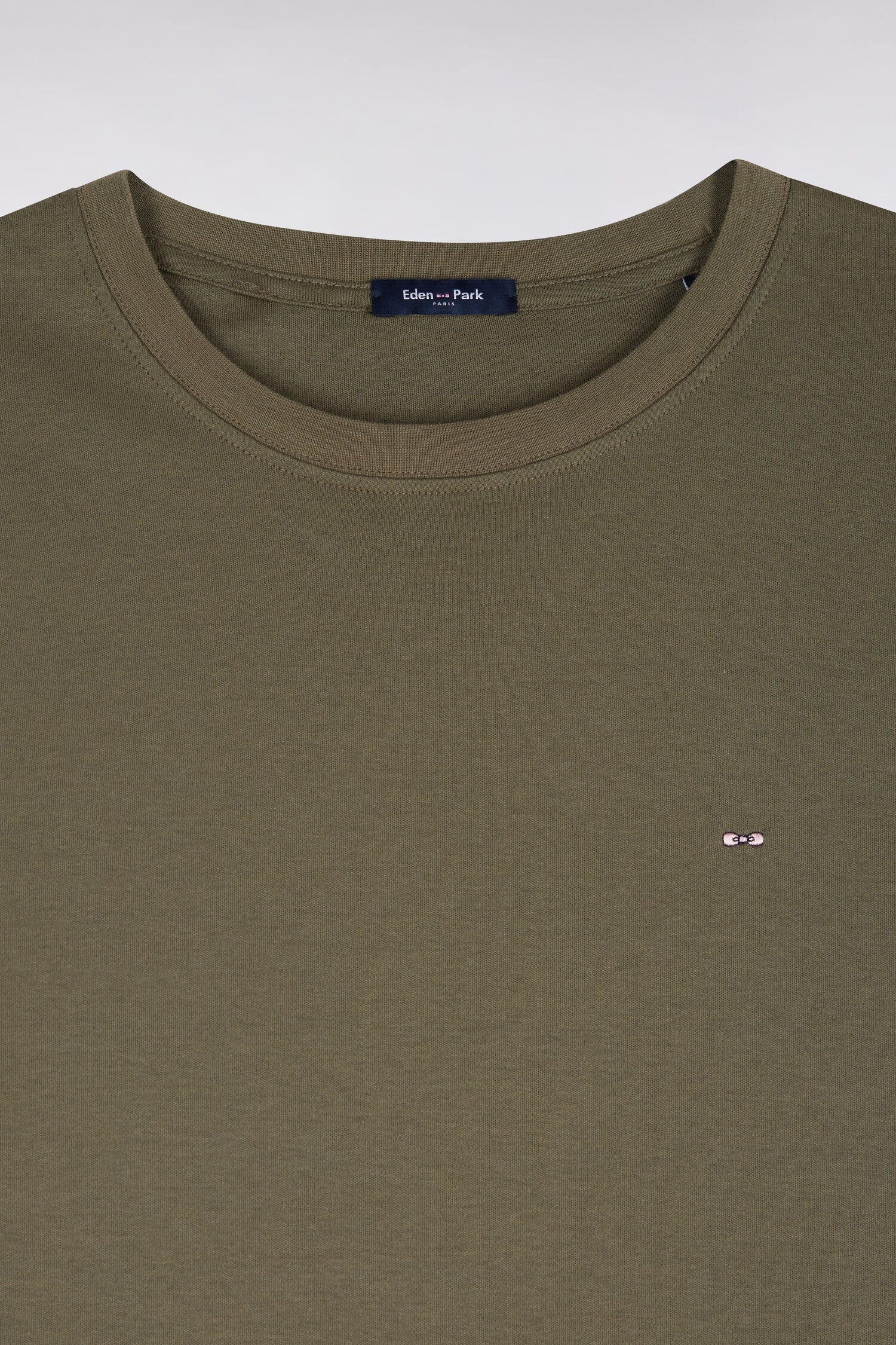T-Shirt kurze Ärmel aus Baumwolle Grün olive gerade Passform