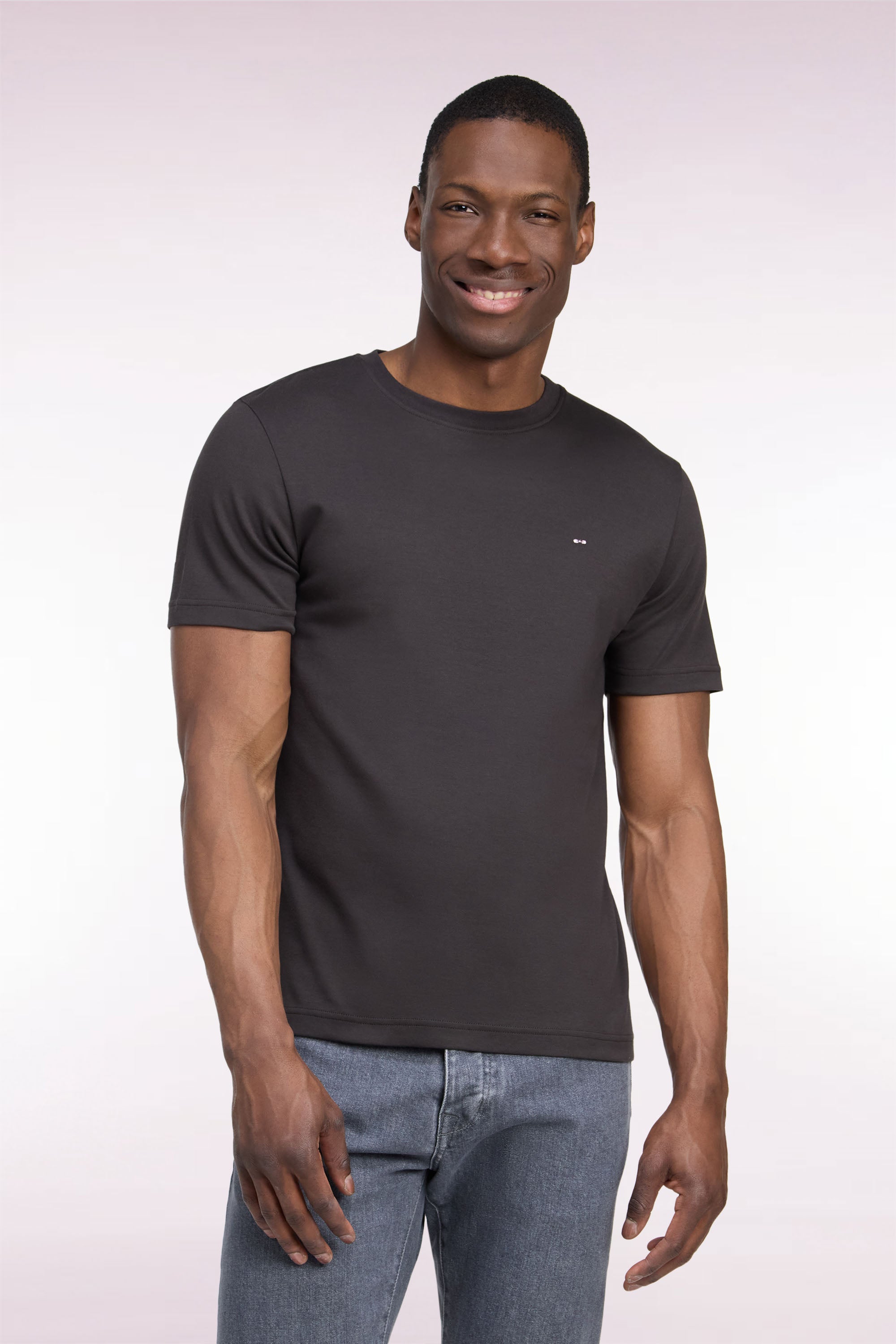 Poloshirt kurze Ärmel aus Baumwollpiqué Braun gerade Passform
