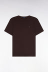 Short-sleeved brown cotton straight-cut t-shirt
