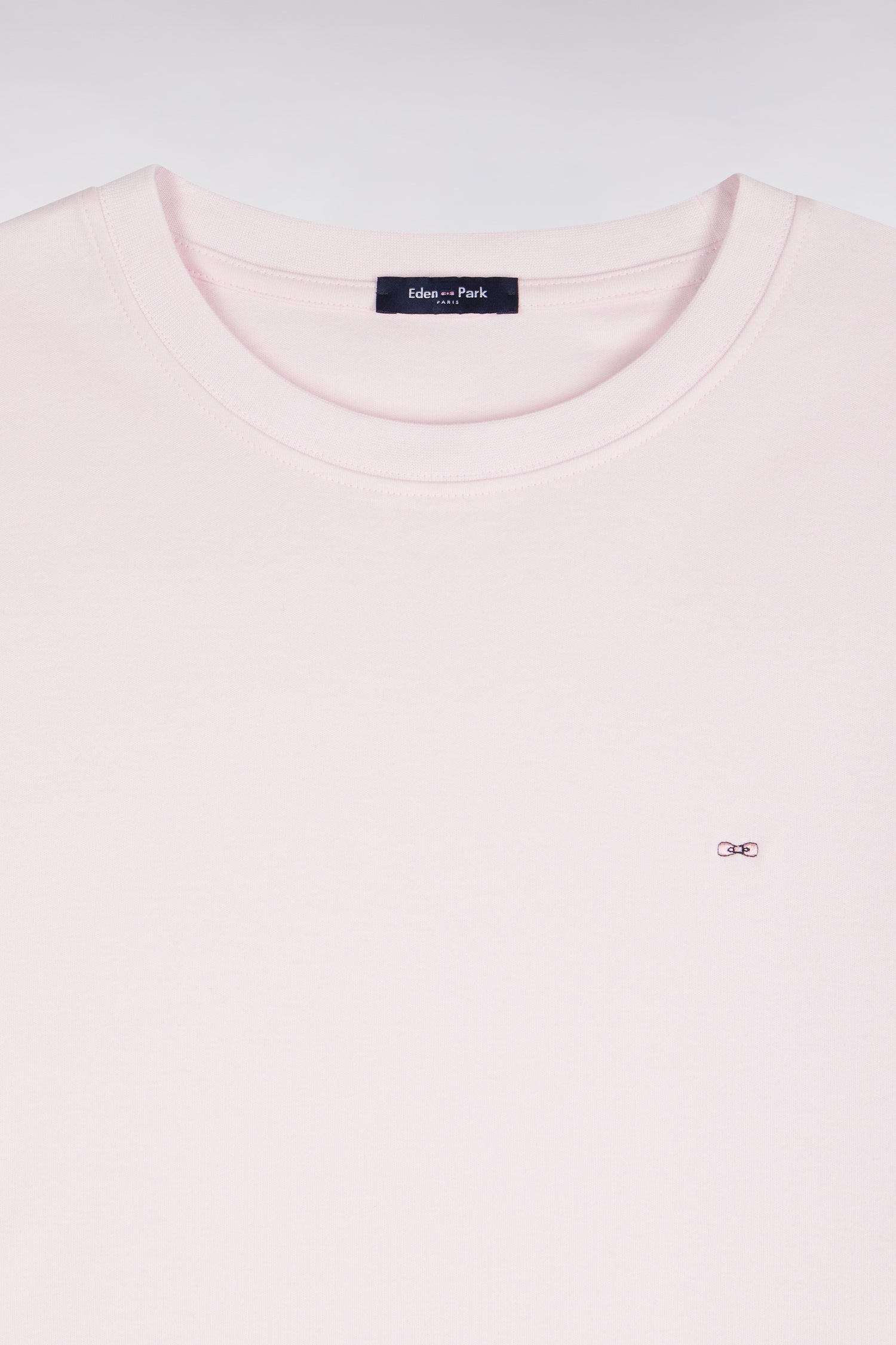 T-shirt manches courtes en coton rose coupe droite