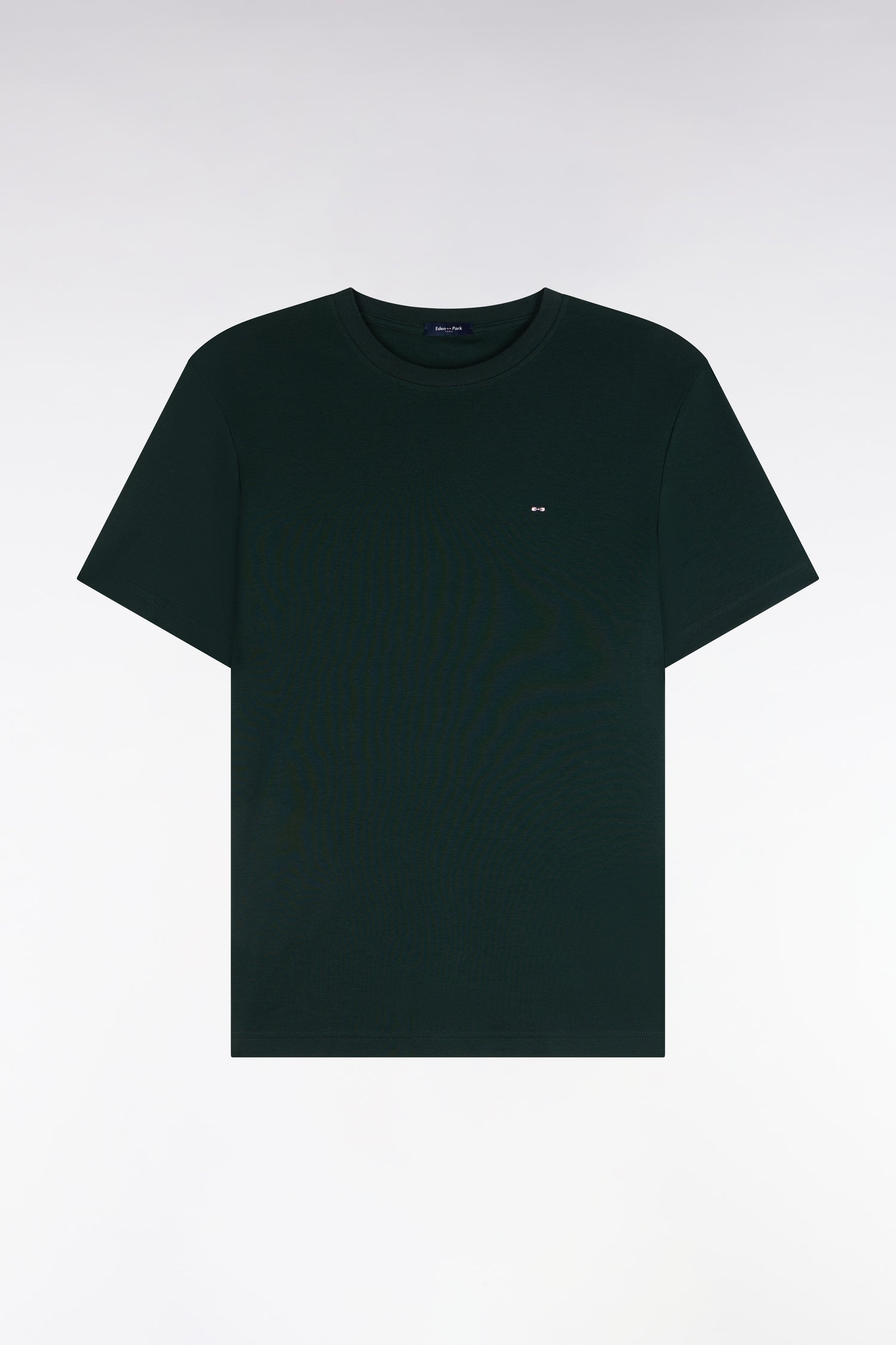 T-shirt manches courtes en coton vert foncé coupe droite