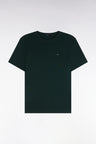T-shirt manches courtes en coton vert foncé coupe droite