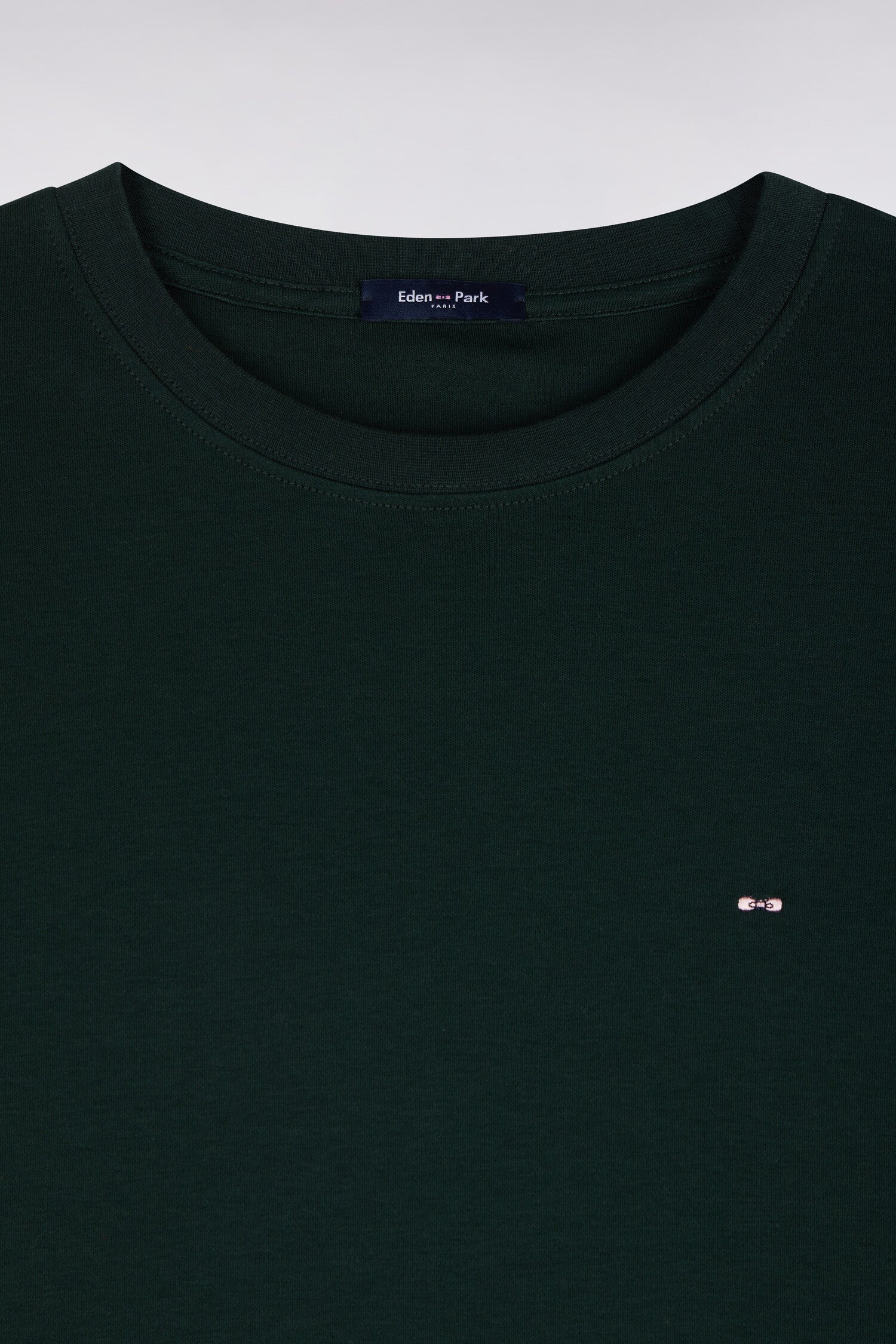 T-shirt manches courtes en coton vert foncé coupe droite
