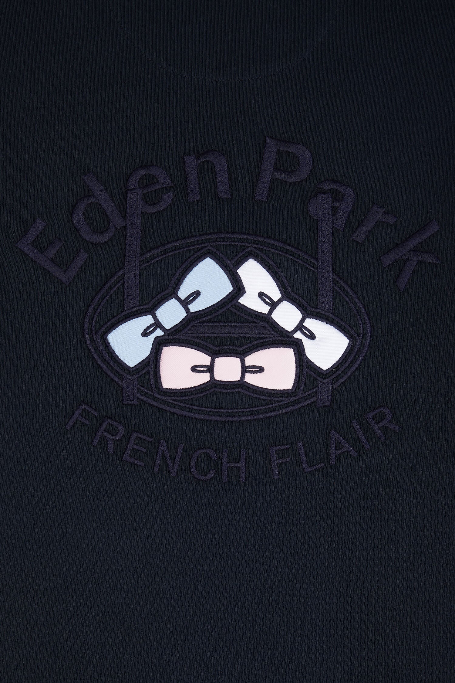 T-shirt manches courtes en coton marine sérigraphie dos coupe droite