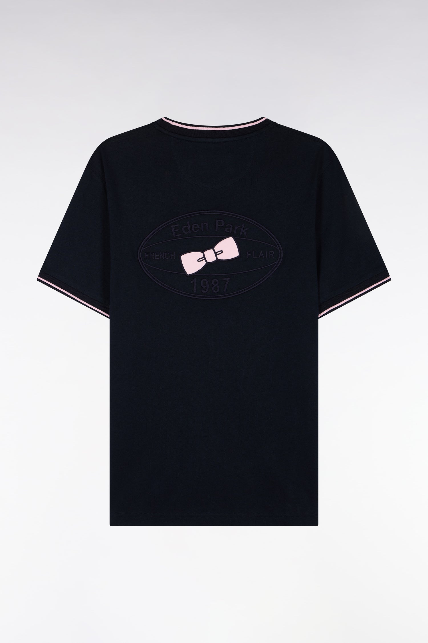 T-Shirt kurzärmelig aus Baumwolle Marineblau gerade Passform