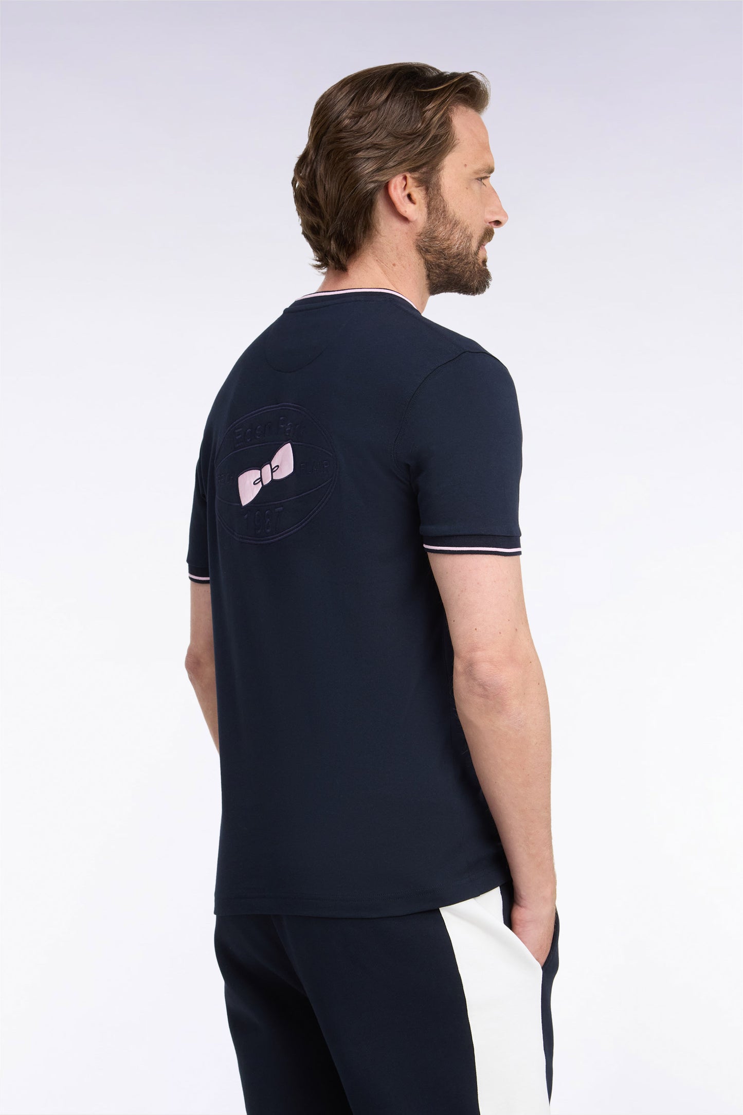 T-shirt manches courtes marine coupe droite