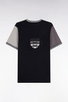 Gray two-tone short-sleeved straight-cut t-shirt