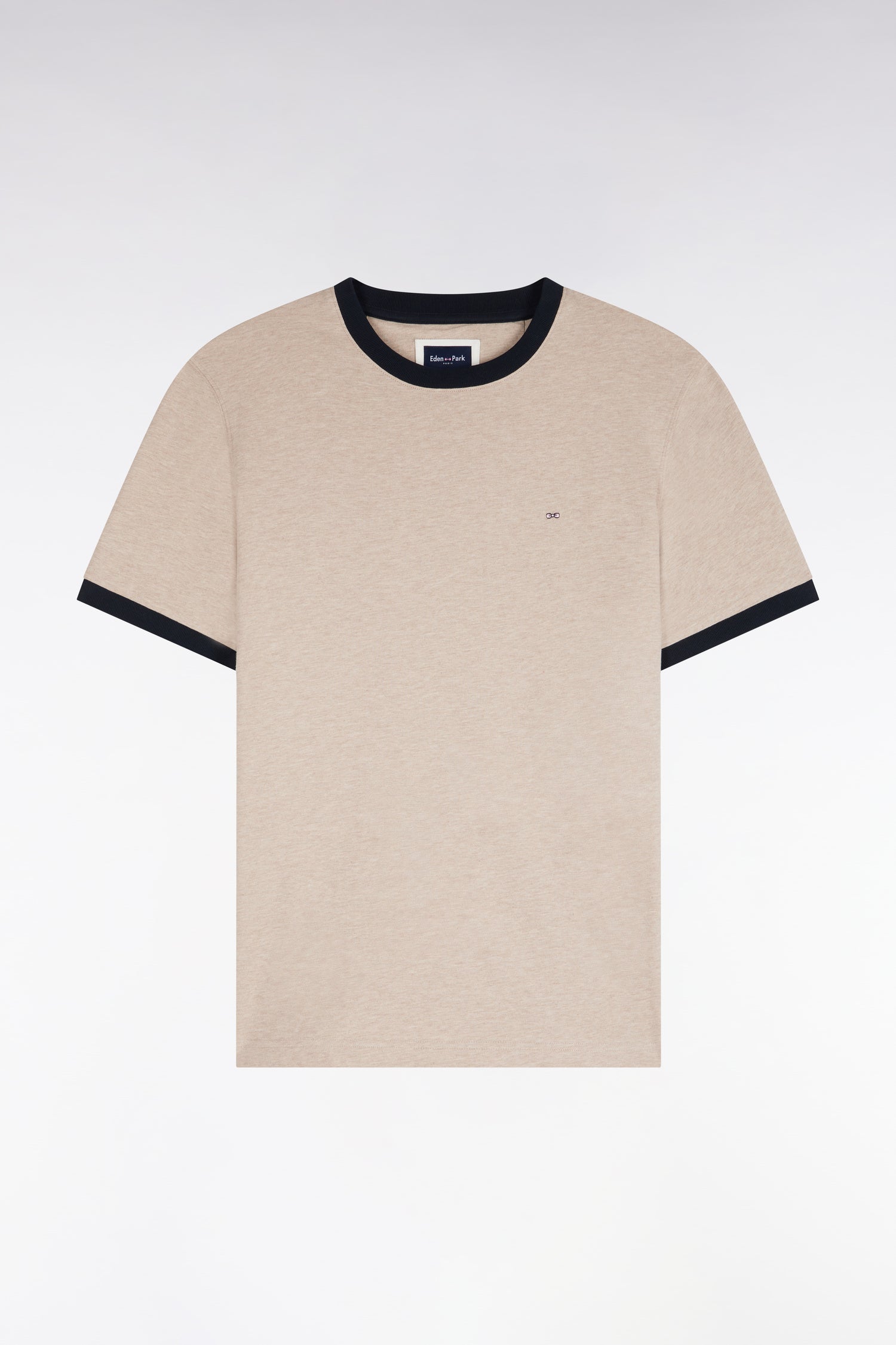 Tシャツ 半袖 コットン製 ベージュ bords-côtes ネイビー ストレートフィット