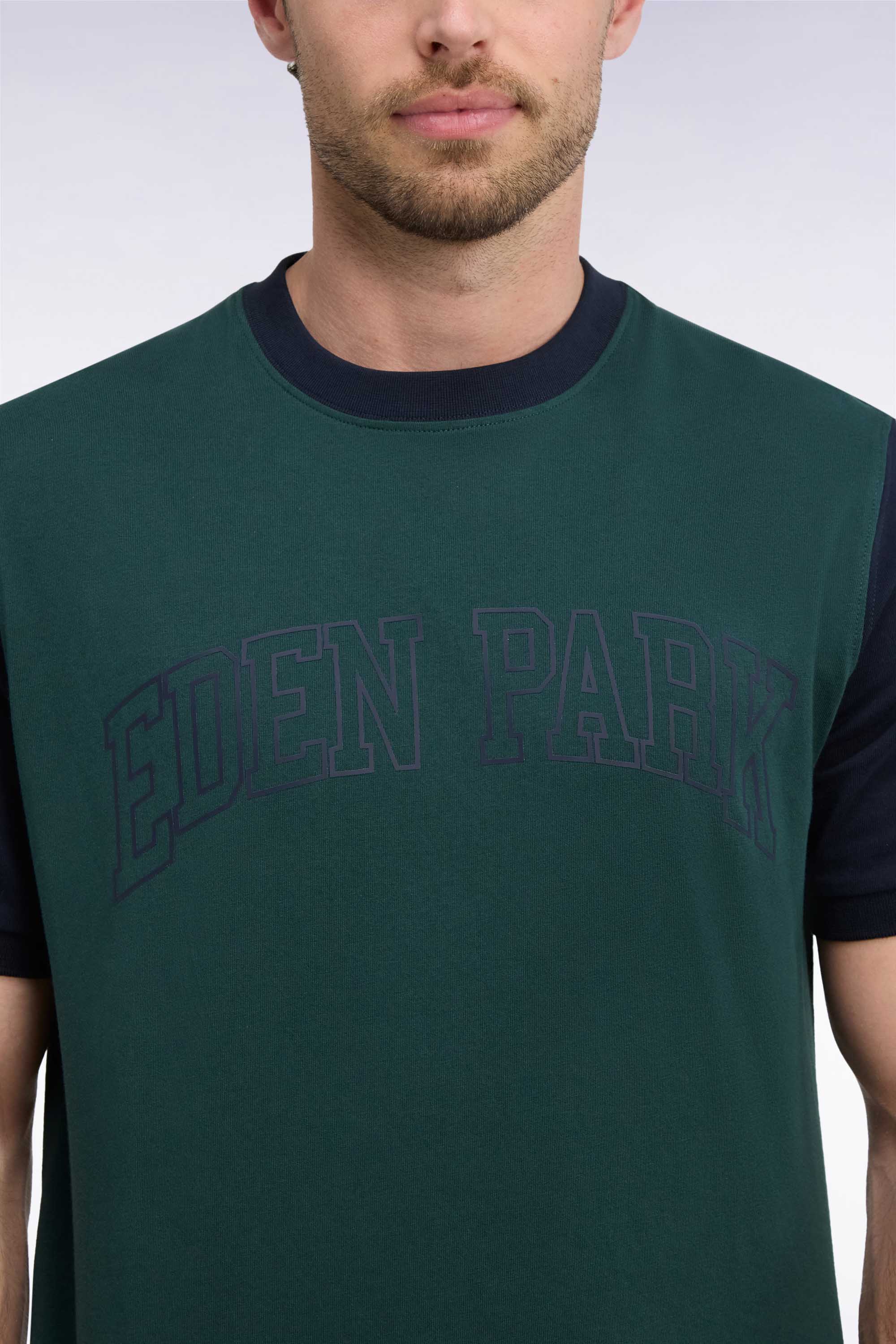 Tシャツ 半袖 コットン製 ネイビー ストレートフィット