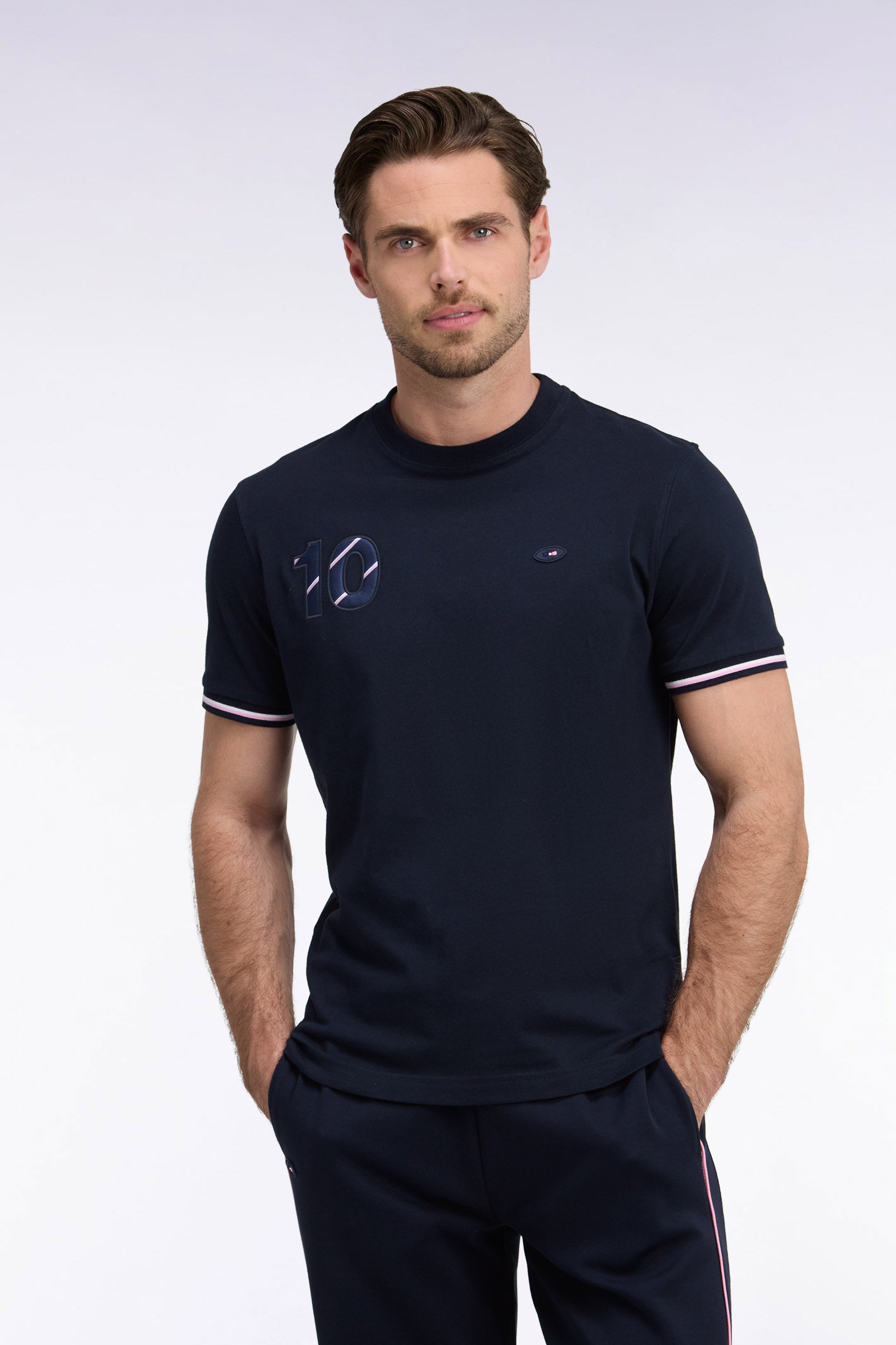 sweatshirt with rugby collar in cotton navy XV de France straight fit