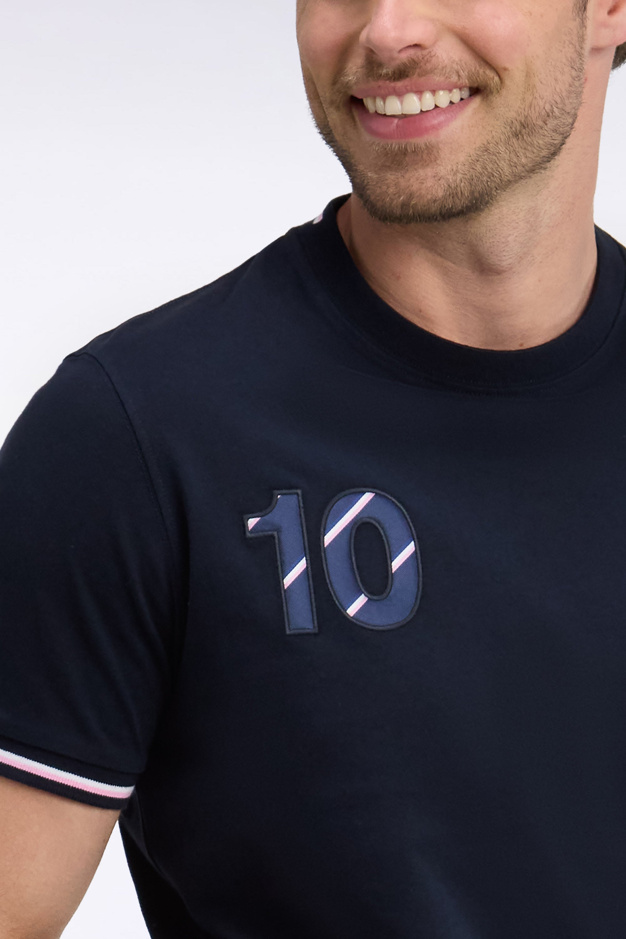 sweatshirt with rugby collar in cotton navy XV de France straight fit