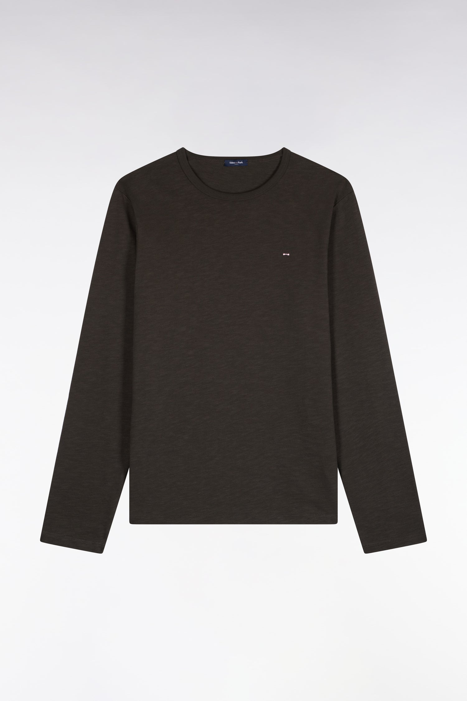 T-Shirt lange Ärmel aus Baumwolle Khaki schmale Passform