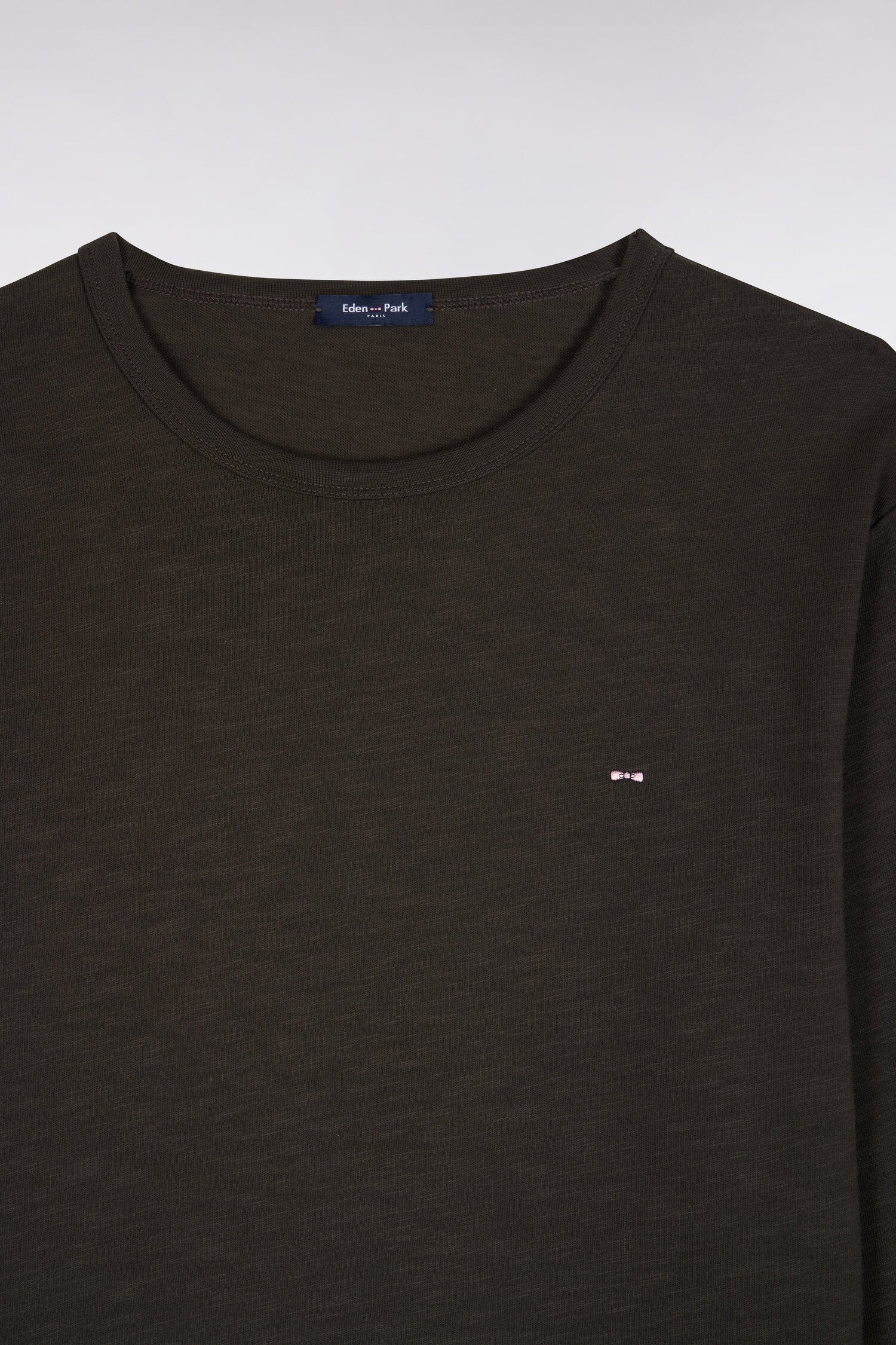 T-Shirt lange Ärmel aus Baumwolle Khaki schmale Passform