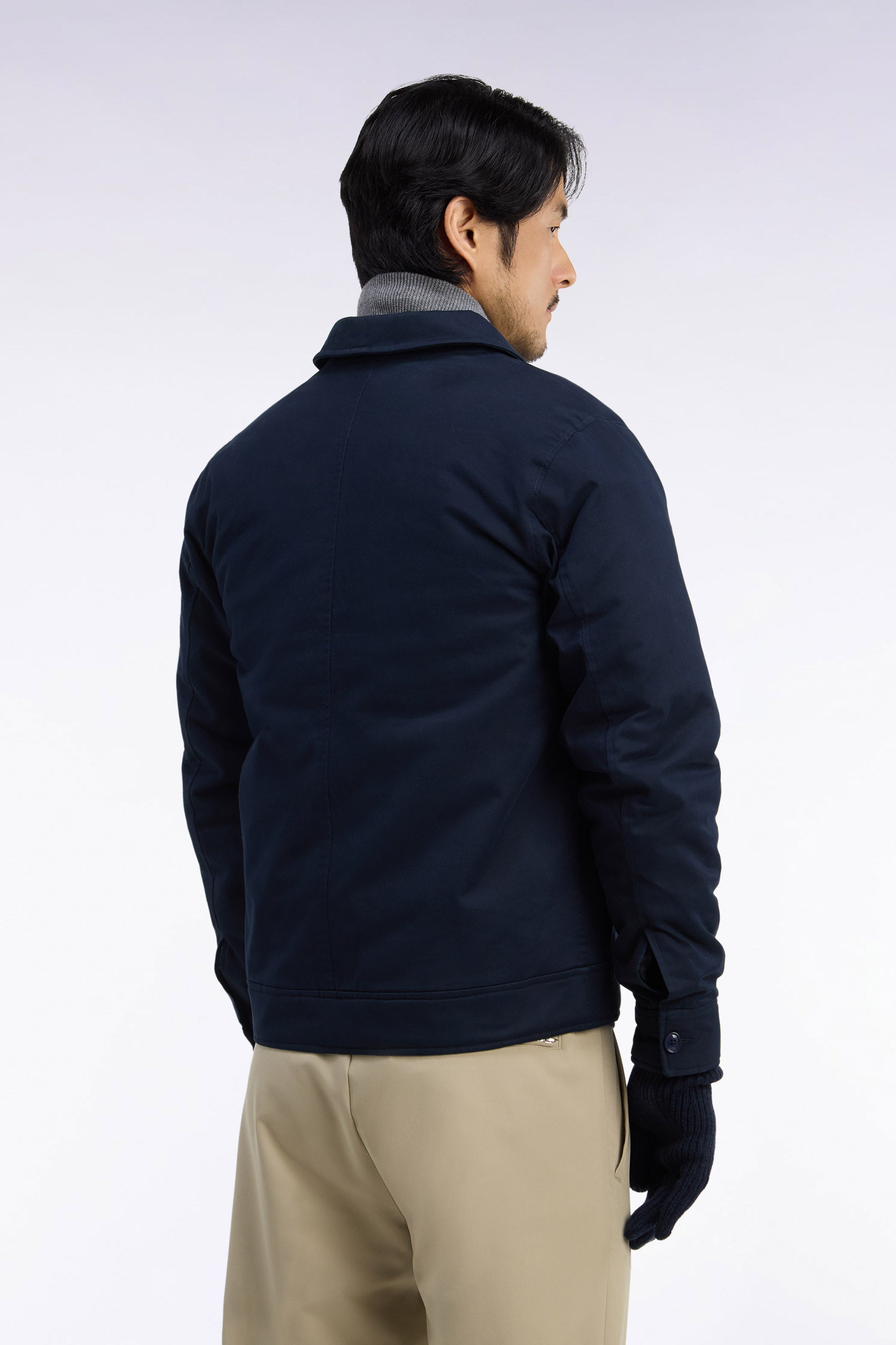 Blouson en coton stretch bleu marine