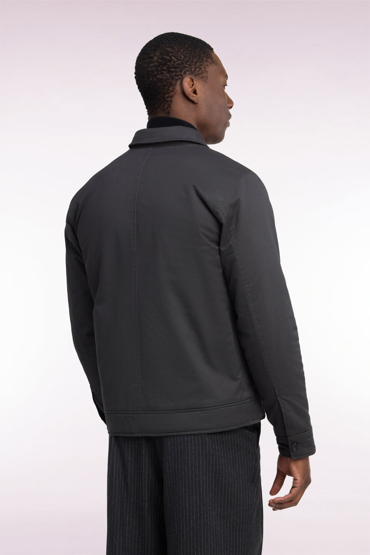 Blouson en coton stretch kaki coupe droite