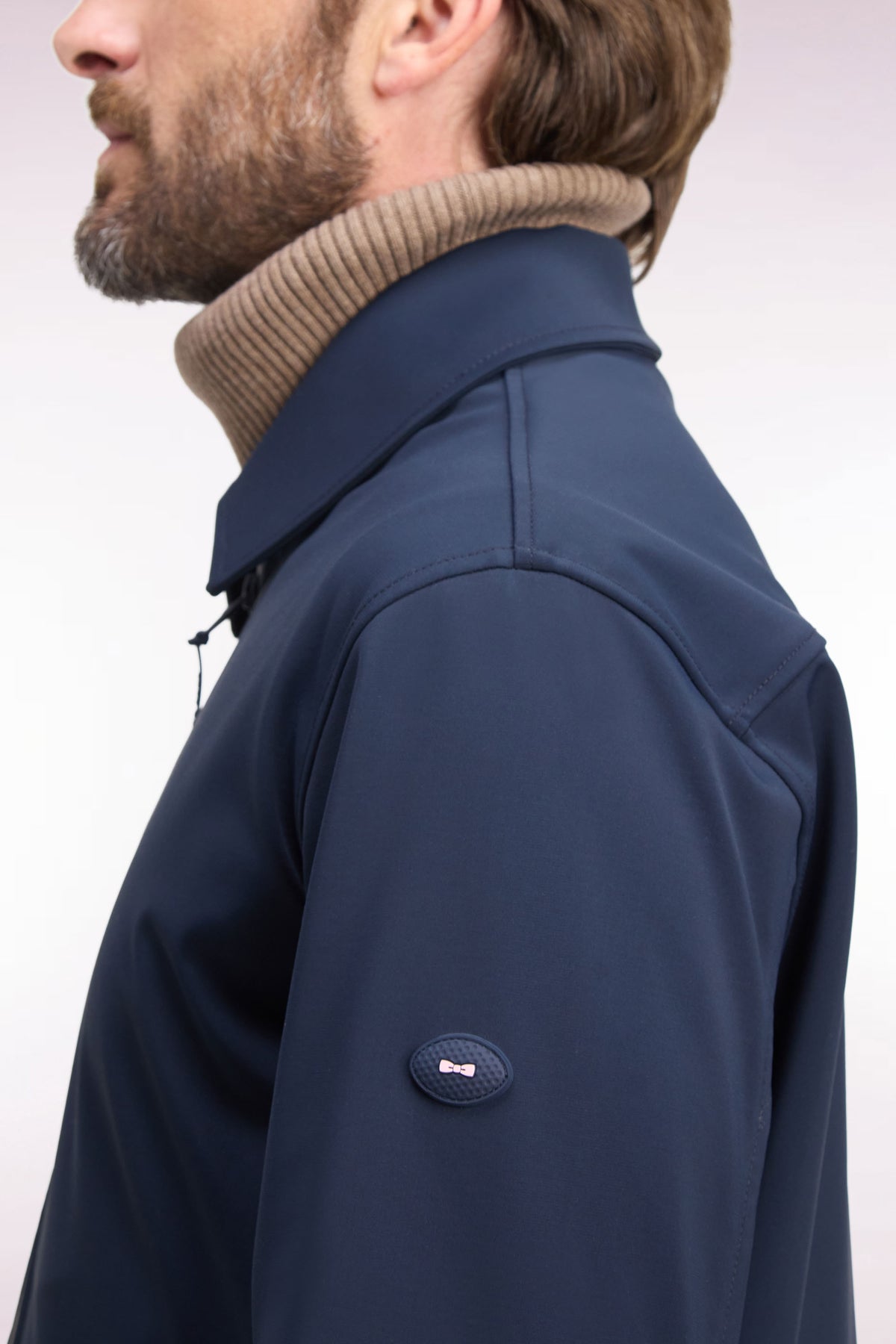 Navy technical nylon golf jacket