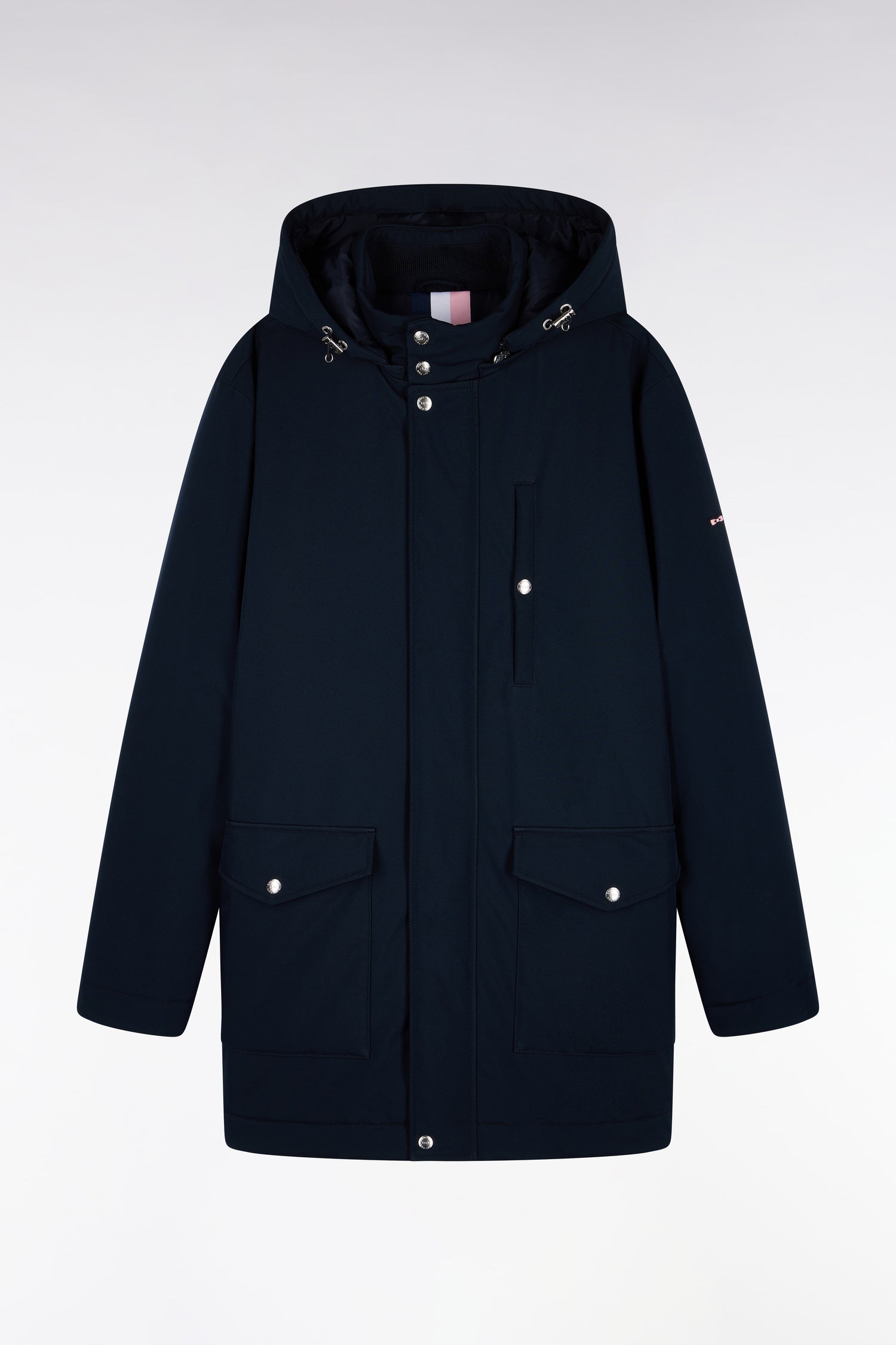 Parka en nylon brossé marine