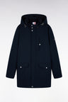 Parka en nylon brossé marine