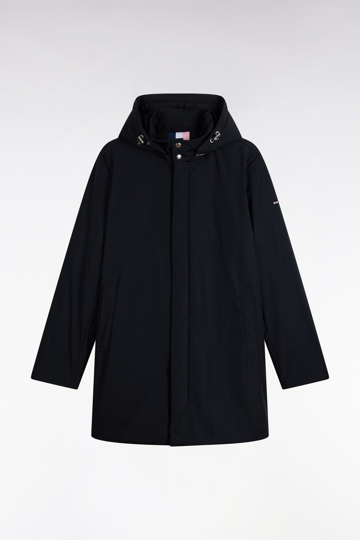 Parka noire à capuche amovible