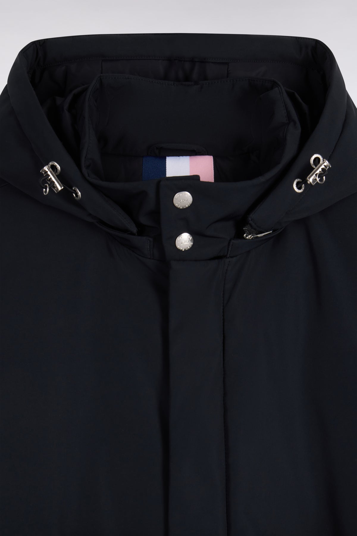 Parka noire à capuche amovible