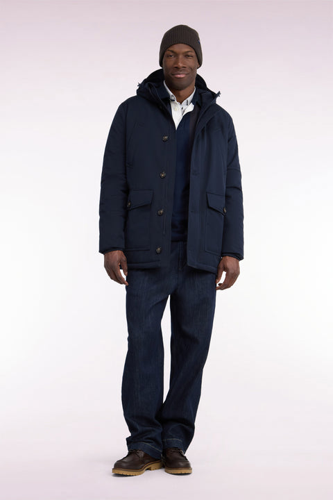 Navy buttoned parka - Image 3