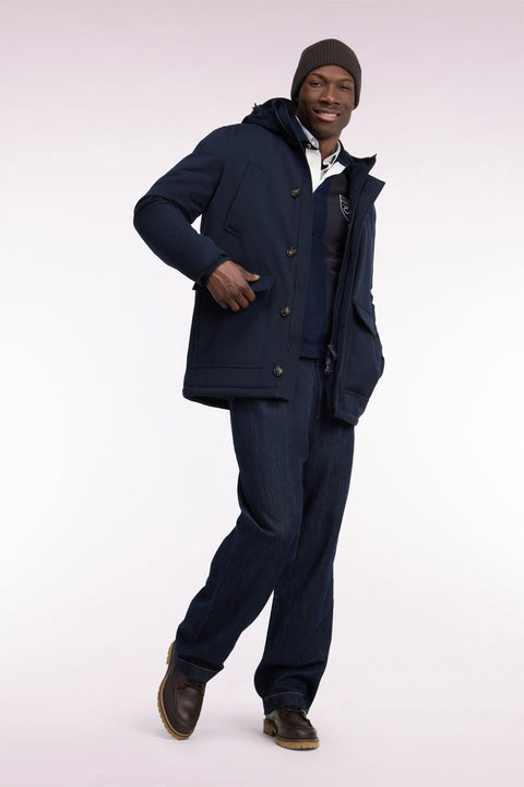 Navy buttoned parka - Image 1