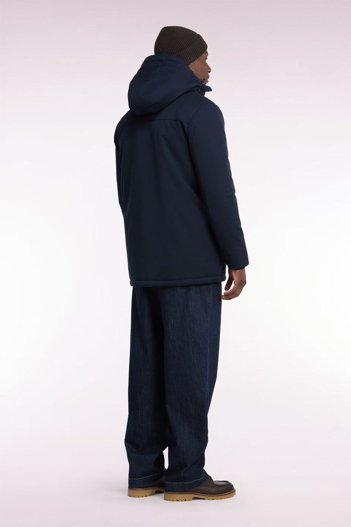 Parka boutonnée marine