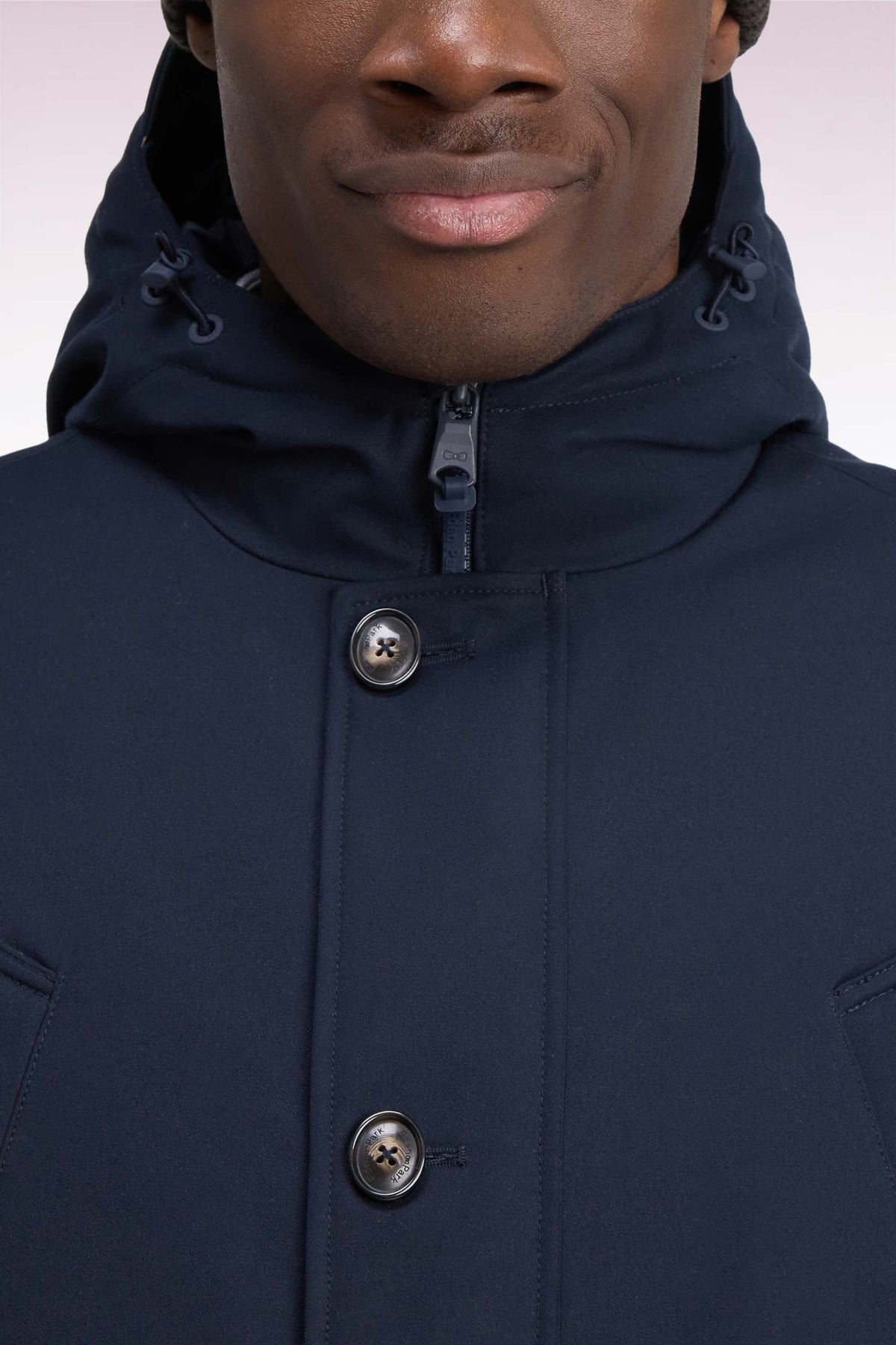 Parka boutonnée marine