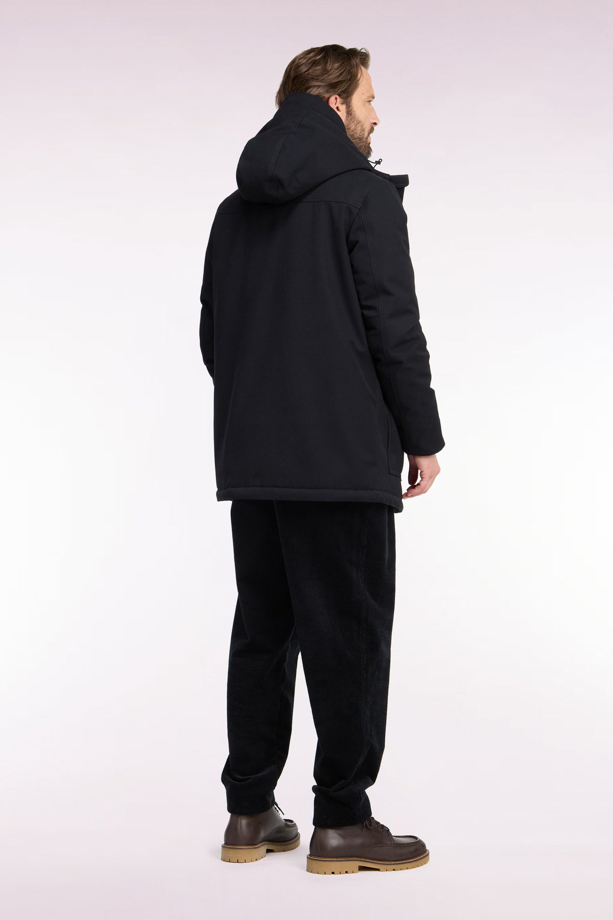 Parka boutonnée noire