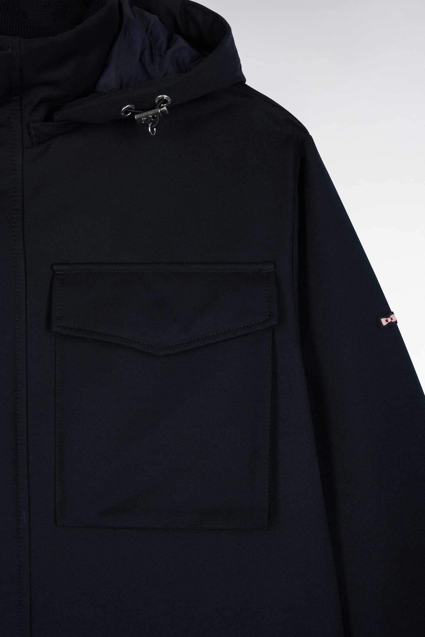 Parka façon saharienne en nylon marine